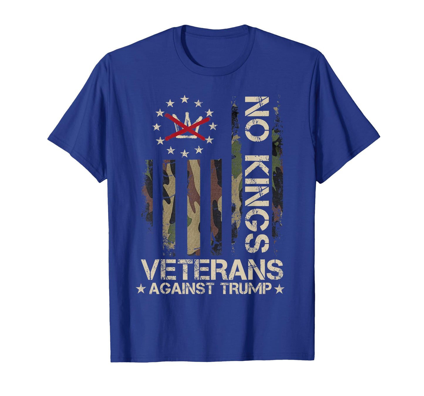 Veterans No Kings Shirt Vintage America Flag Veterans T-Shirt