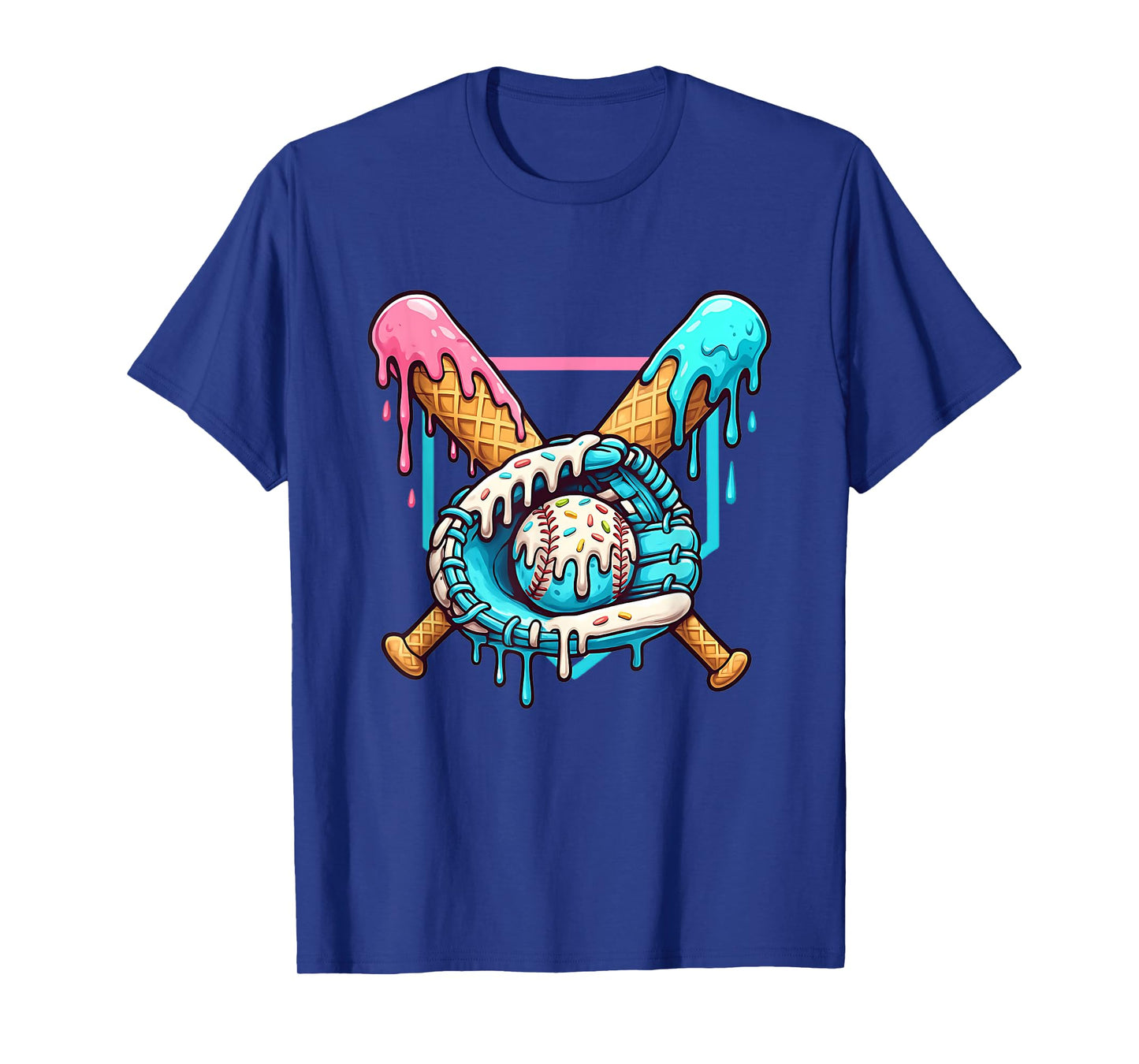 Dripping Ice Cream Baseball Glove β Funny Sprinkles Design T-Shirt