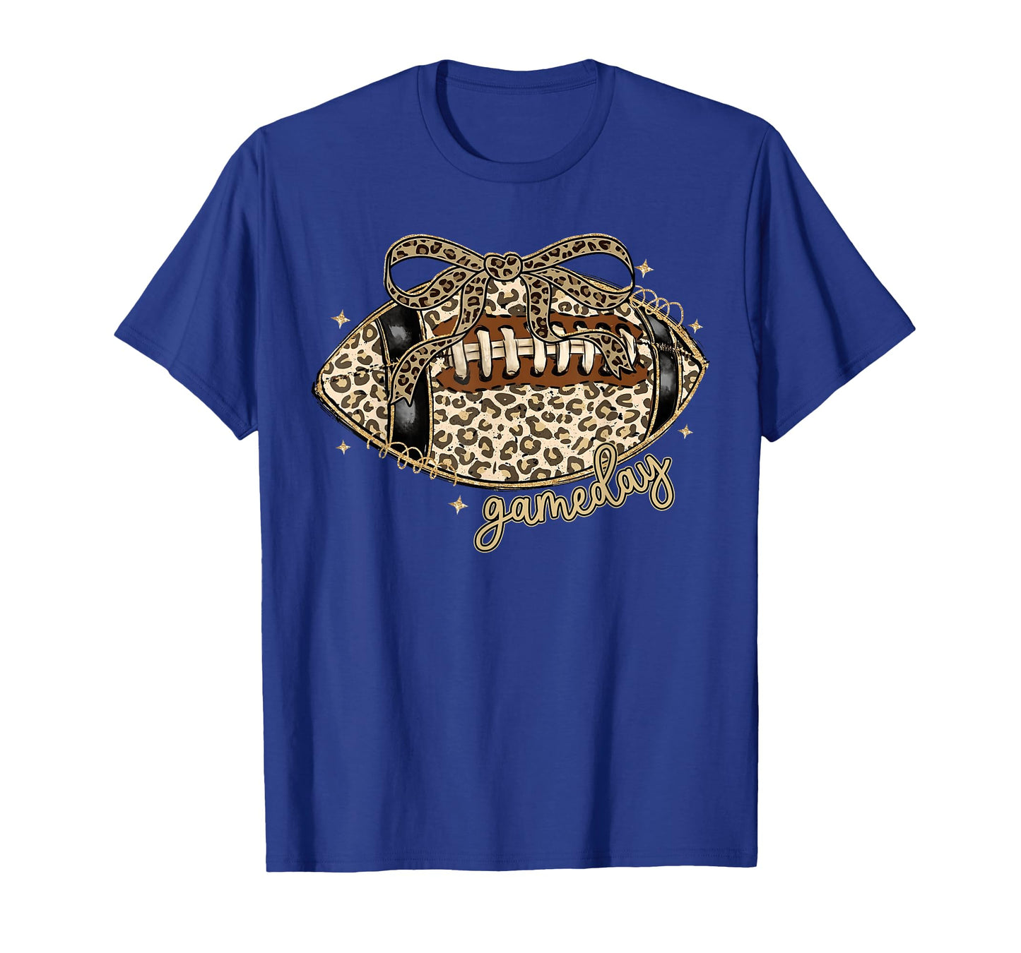 Football Game Day Womens Leopard Cheetah Game Day Football T-Shirt