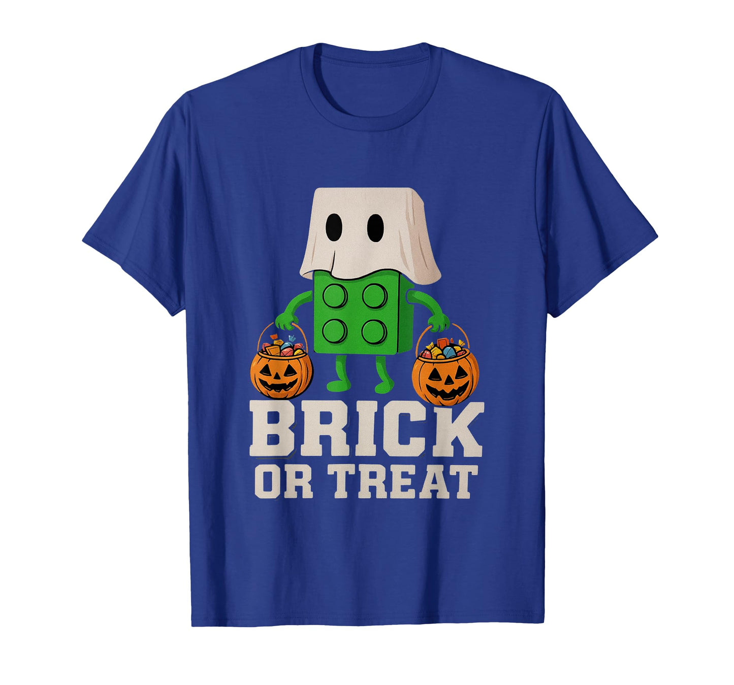 Building Bricks Halloween Brick or Treat Ghost Builder Funny T-Shirt