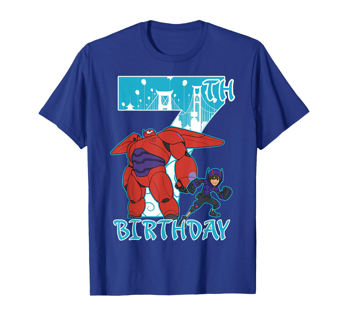 Disney Big Hero 6 Baymax Hiro 7th Birthday Graphic T-Shirt T-Shirt