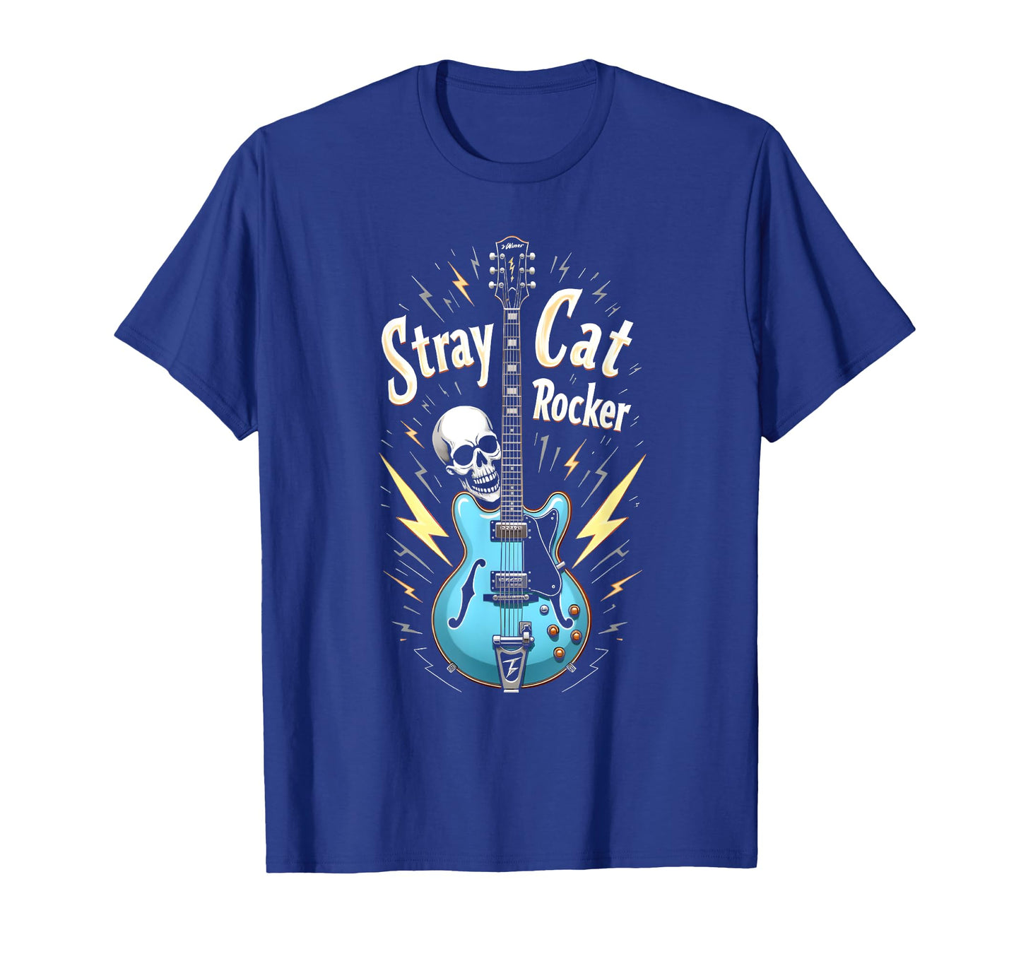 Stray Cat Rocker Vintage Style Rockabilly Guitar T-Shirt