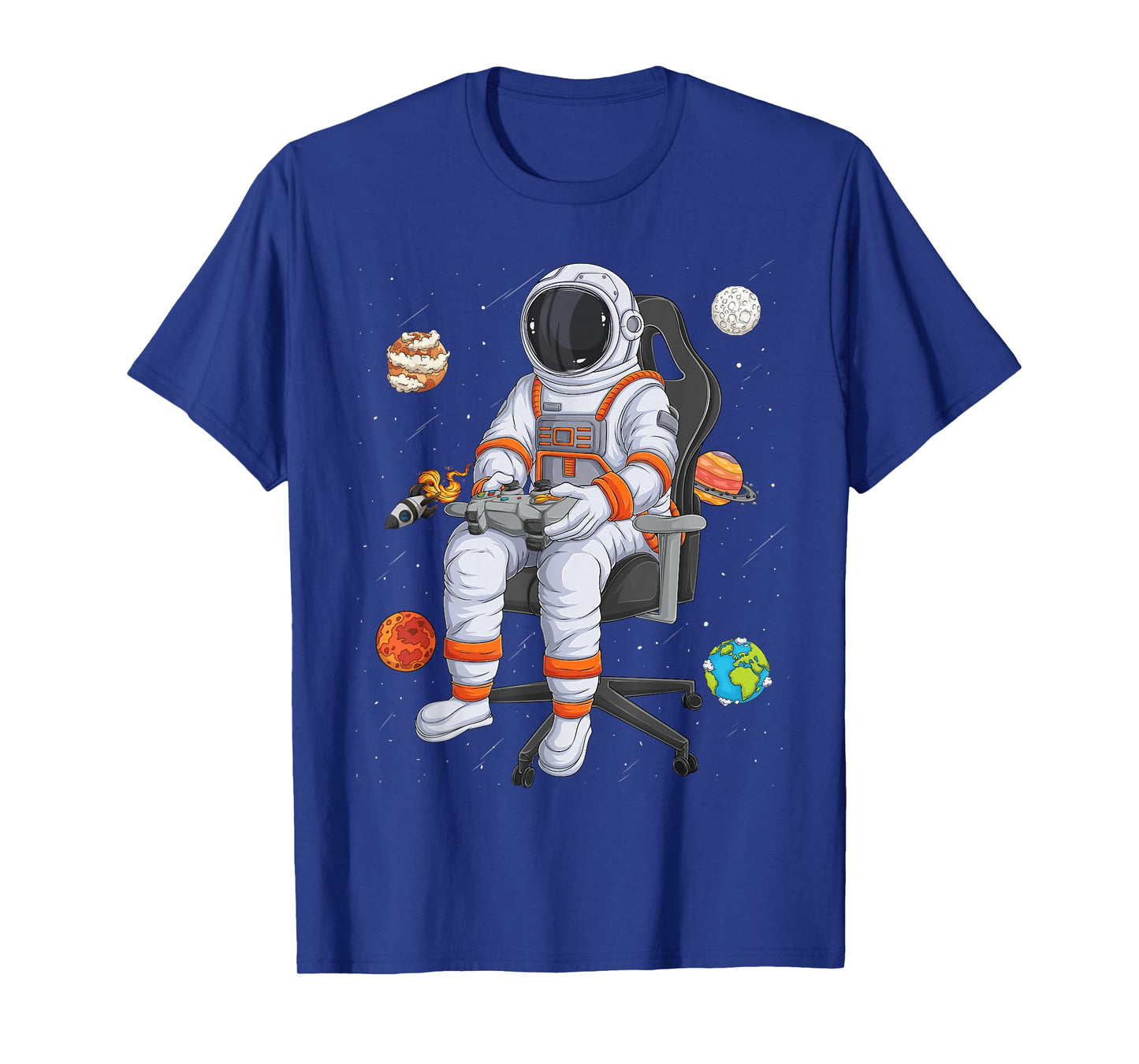 Astronaut Gamer Outer Space Men kids Gaming System Planets T-Shirt