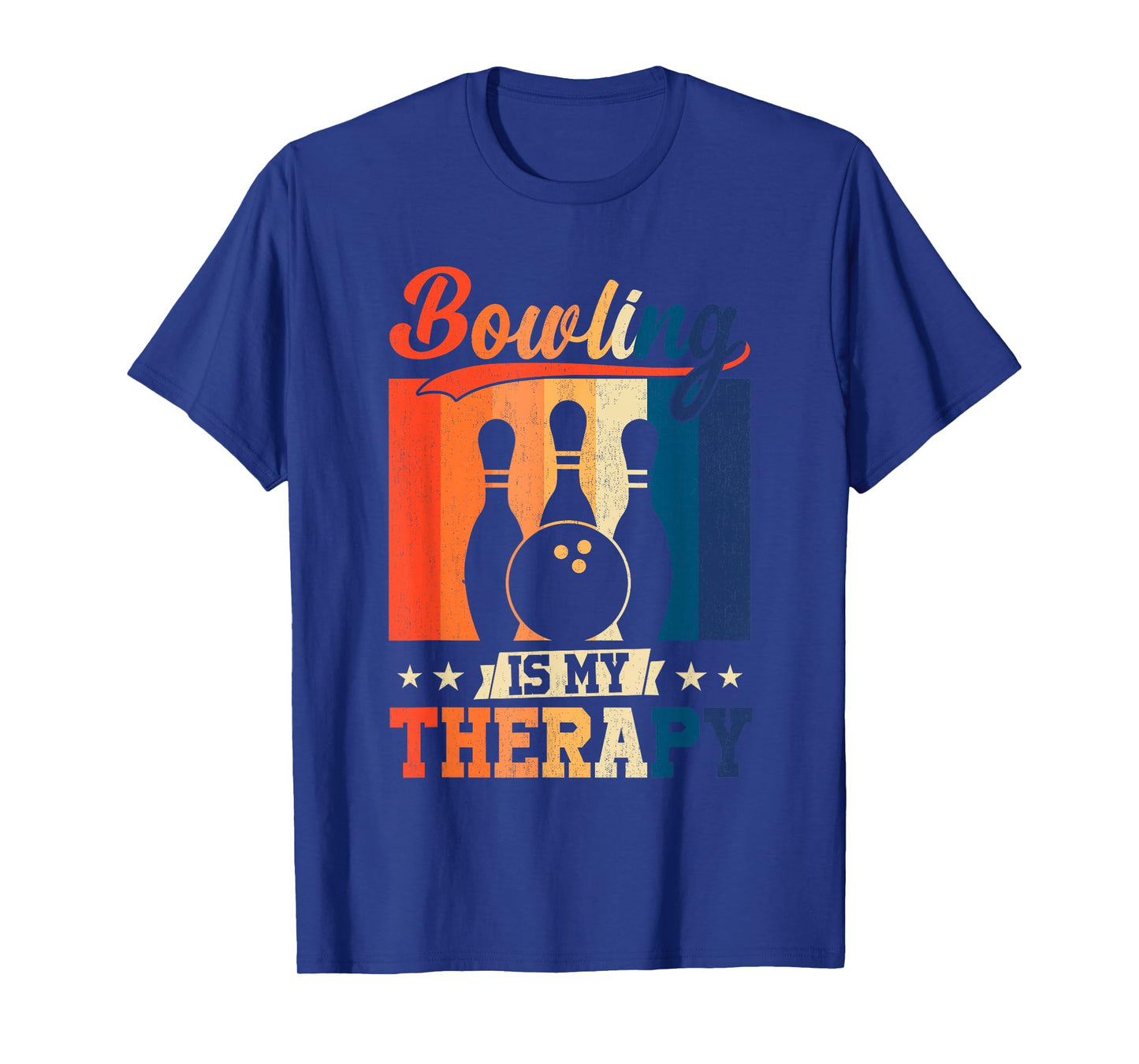 Vintage Retro Bowling Is My Therapy Funny Player Team T-Shirt