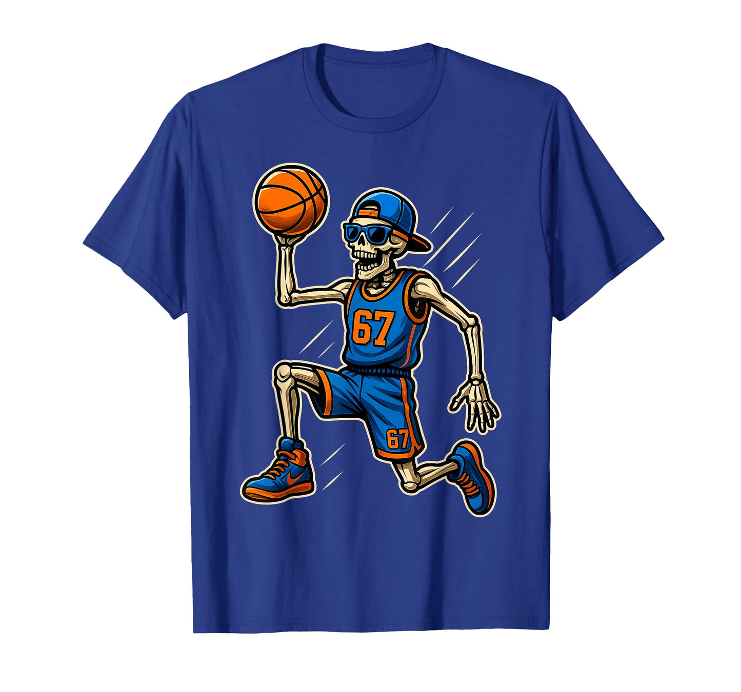 67 Skeleton Six Seven Meme Basketball 6 Halloween 7 Costume T-Shirt