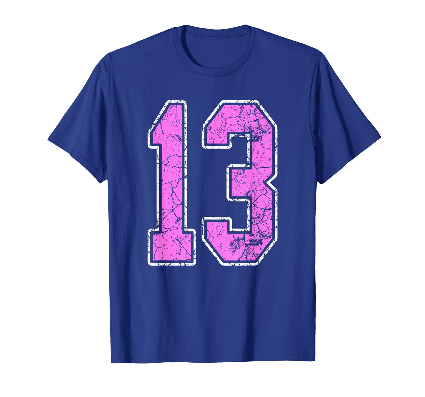 Grunge Pink and Pink Number 13 Jersey Player Uniform #13 T-Shirt