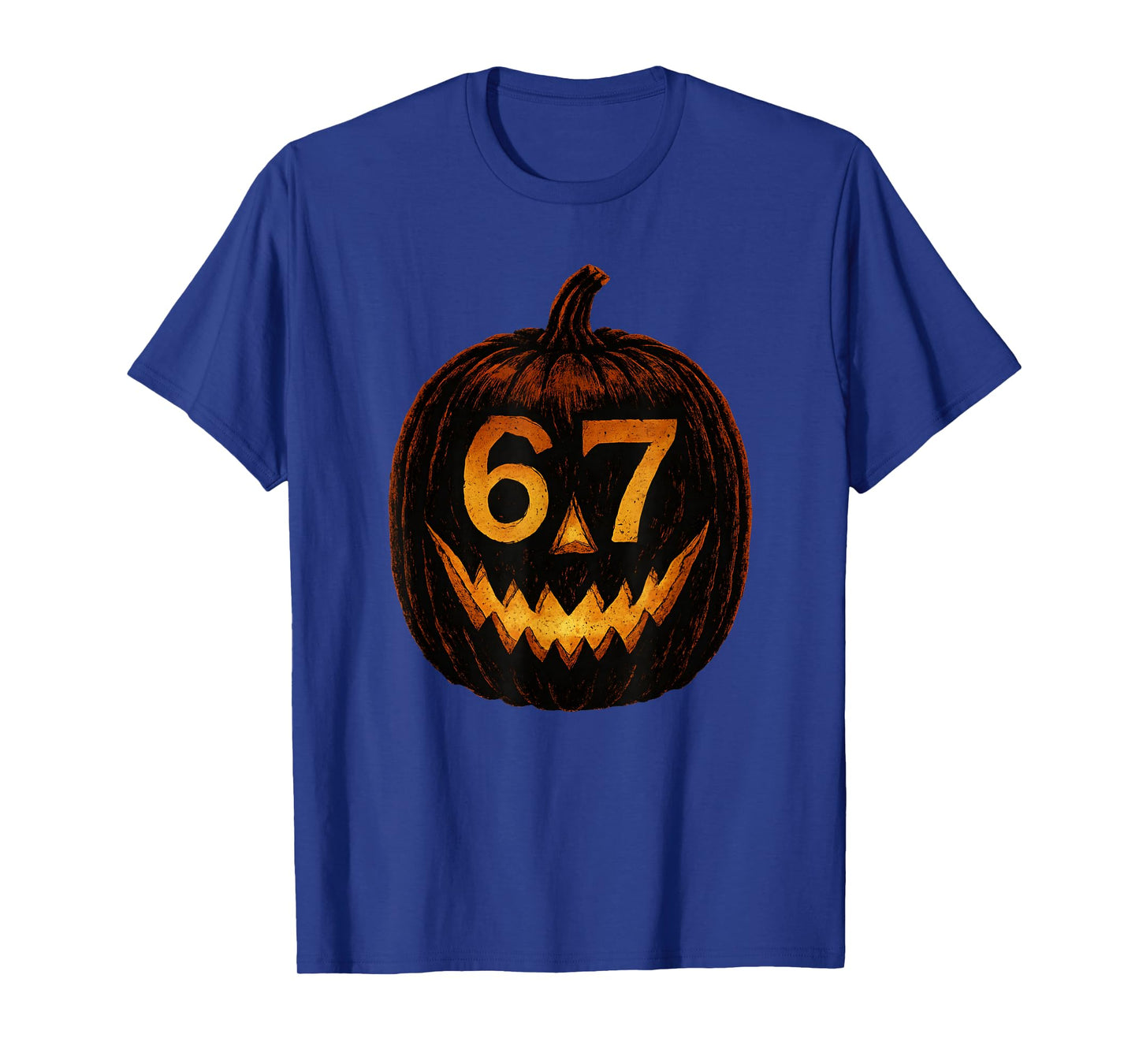 6 7 Meme Halloween Pumpkin 67 Gen Alpha Slang Six Seven Teen T-Shirt