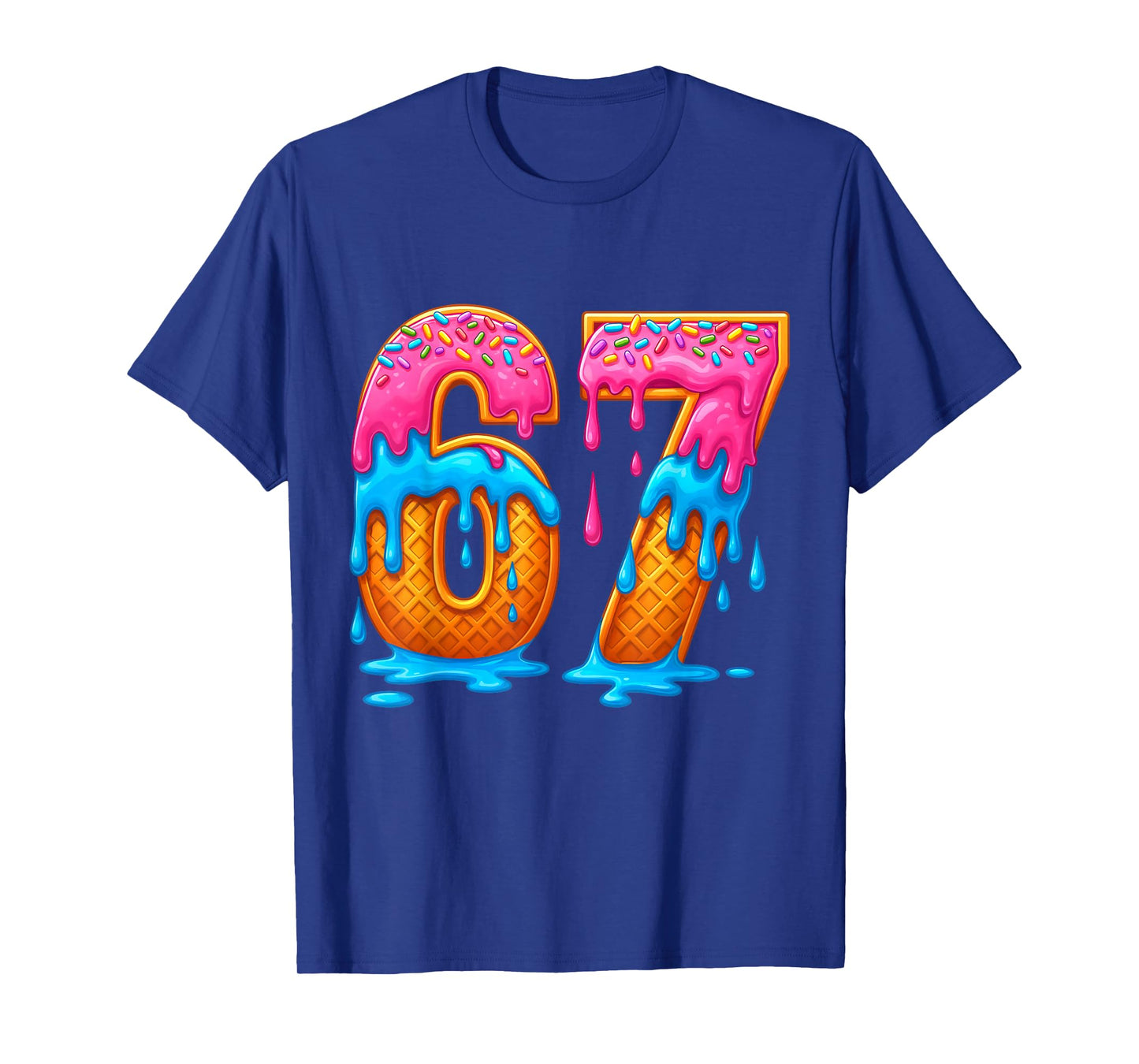 67 Ice Cream Drip Meme Funny Six Seven Gen Alpha Slang T-Shirt