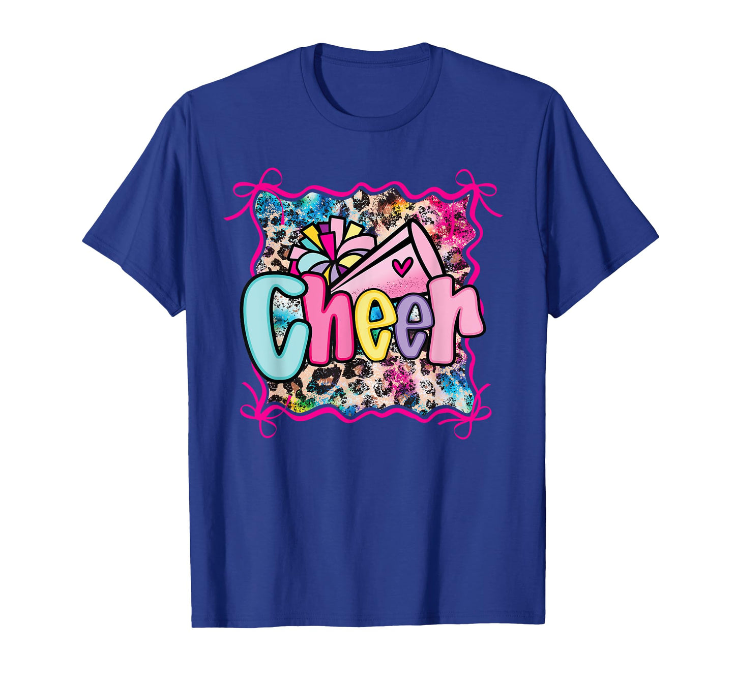 Rainbow Coquette Cheer Cheerleader Pom Megaphone Girl Bow T-Shirt