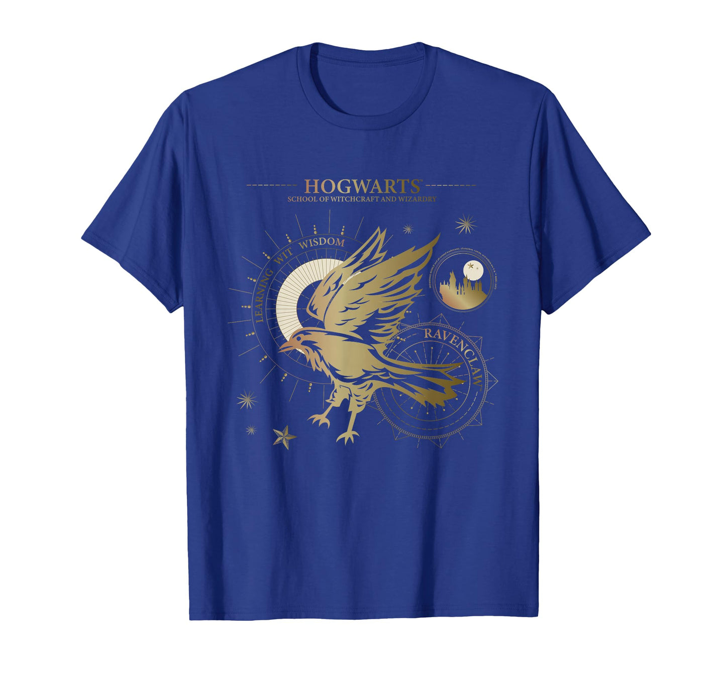 Popfunk Harry Potter Learning, Wit, Wisdom, Ravenclaw Unisex-Adults, Kids Blue Short Sleeve T-Shirt