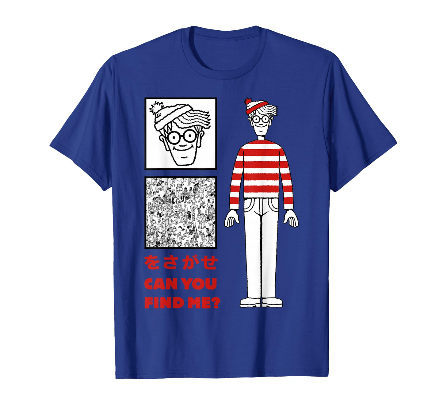 Where's Waldo Can You Find Me Kanji Poster Graphic T-Shirt T-Shirt