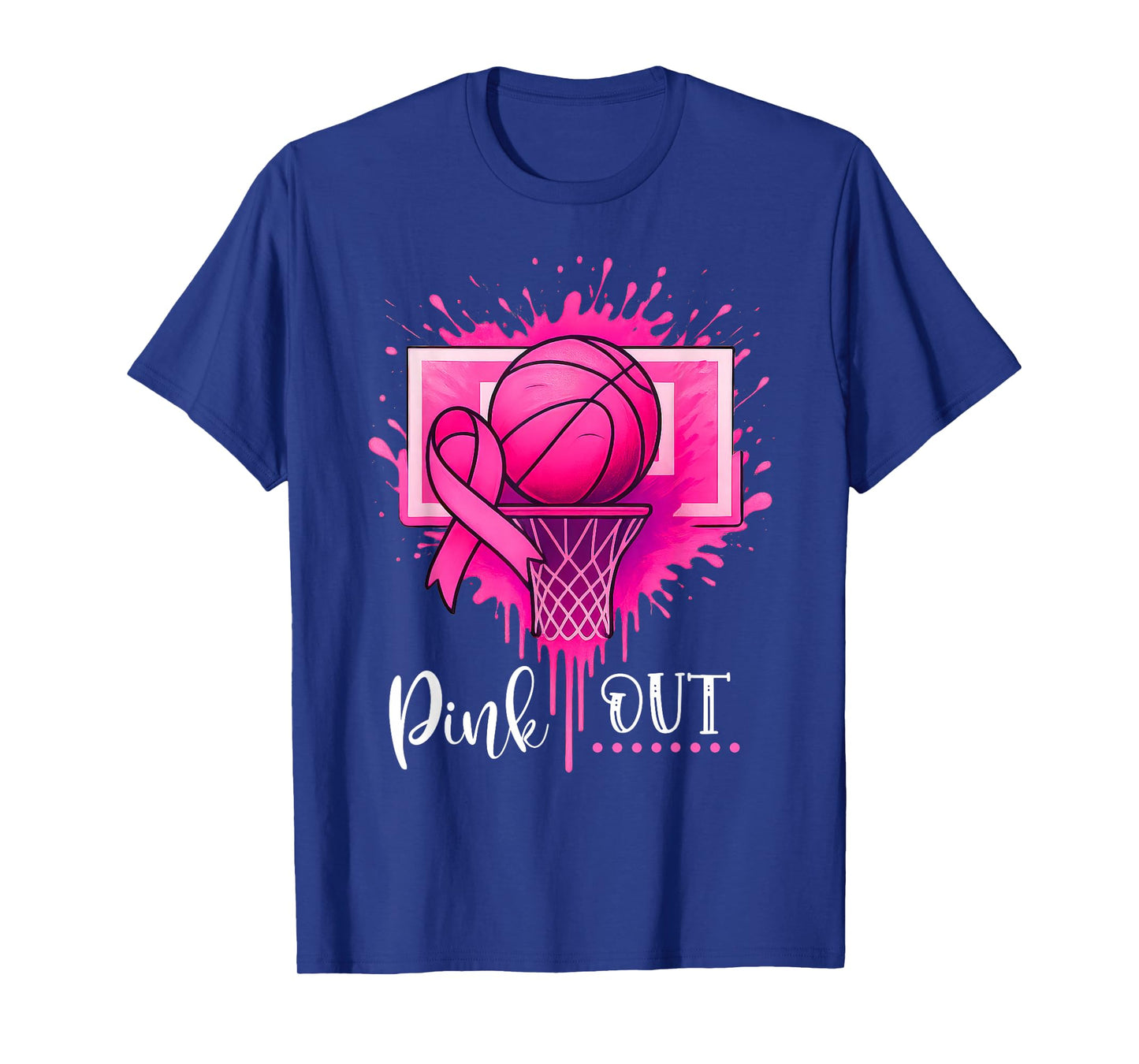 Pink Out Basketball Breast Cancer Awareness T-Shirt