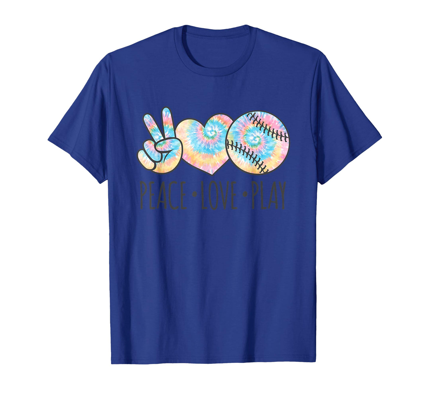 Tie Dye Softball for Teen Girls | Peace Love Play T-Shirt