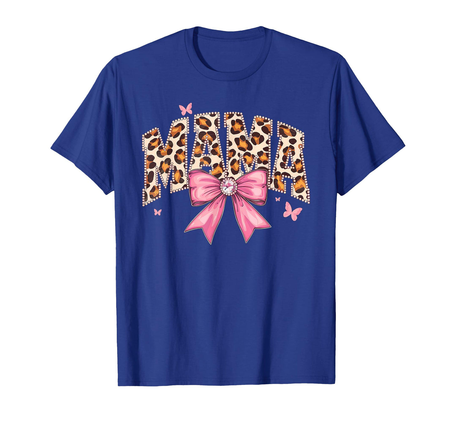 Cute Mama Bow Leopard Floral Family Cool Matching Tees T-Shirt