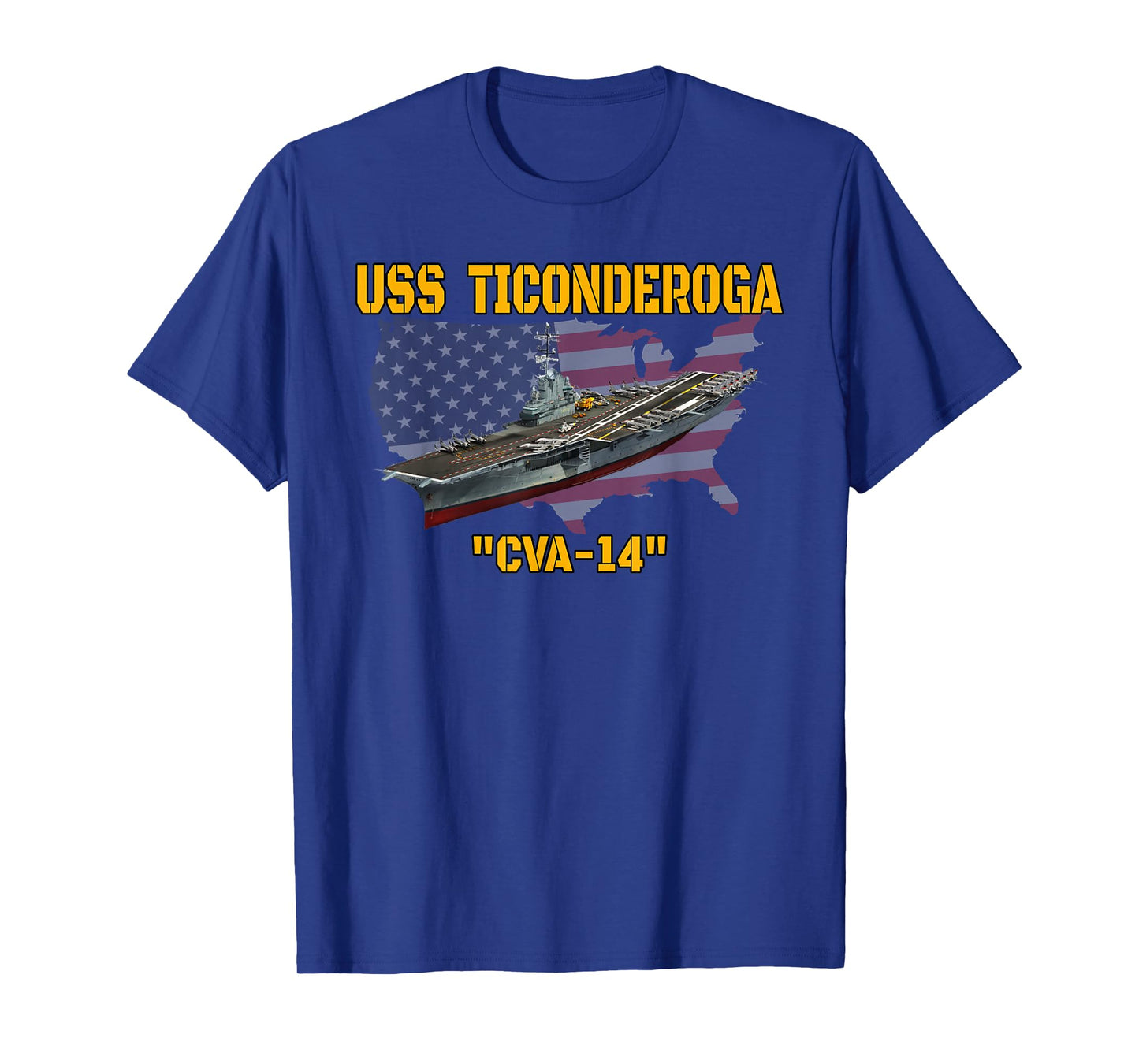 Aircraft Carrier USS Ticonderoga CVA-14 Veterans Day Fathers T-Shirt