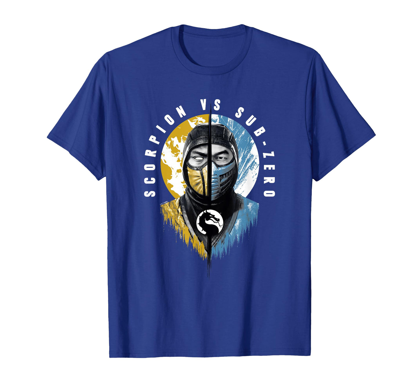 Mortal Kombat Klassic Scorpion vs Sub-Zero Split Portrait T-Shirt