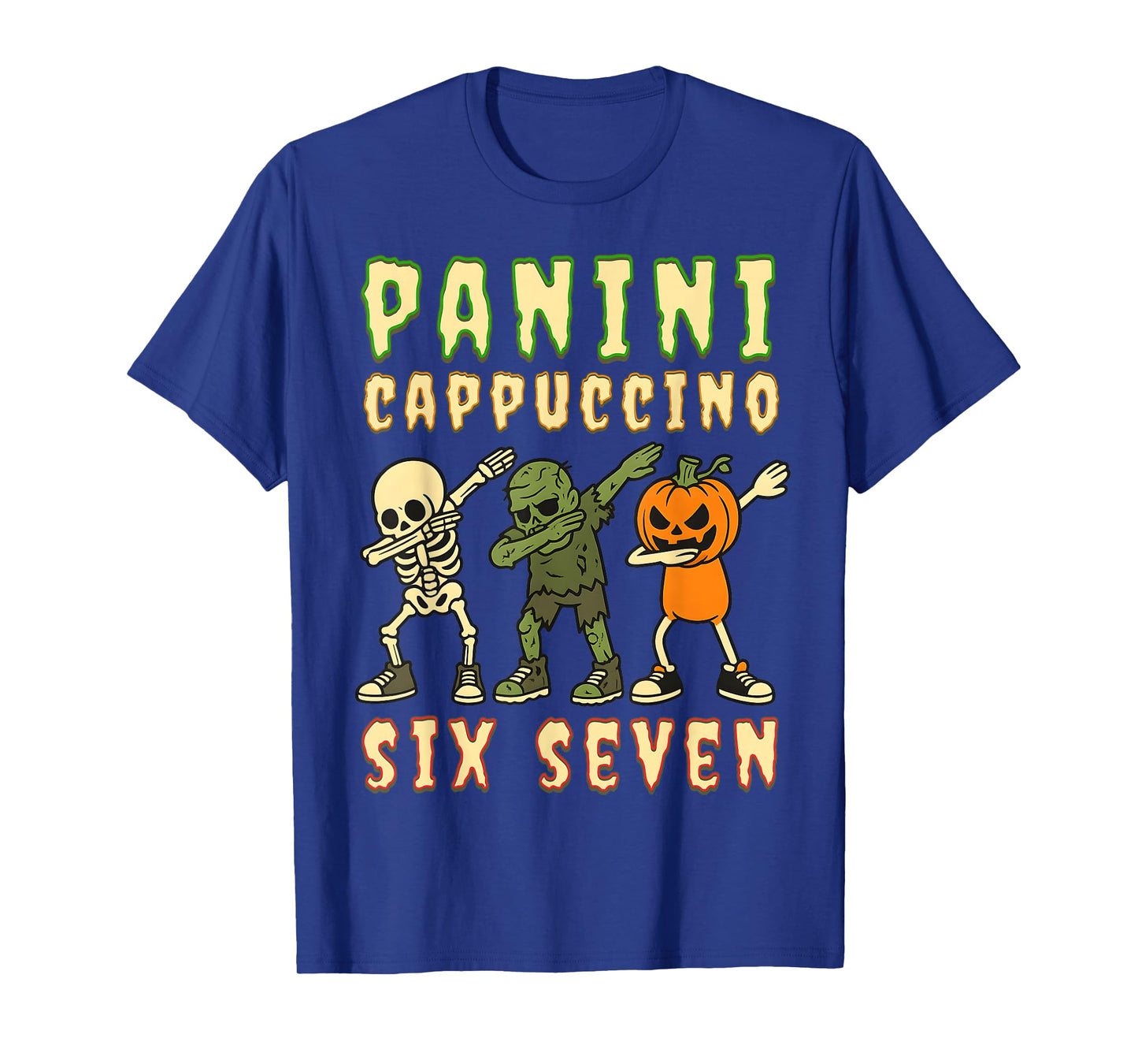 Italian Brainrot Halloween Panini Cappuccino Six Seven Meme T-Shirt