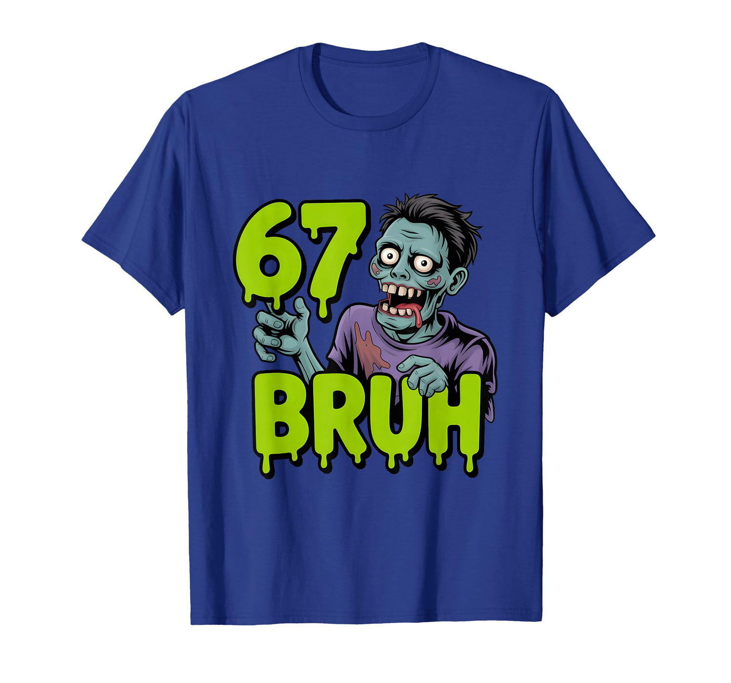 67 Halloween Bruh Zombie Meme Gen Alpha Slang Six Seven T-Shirt