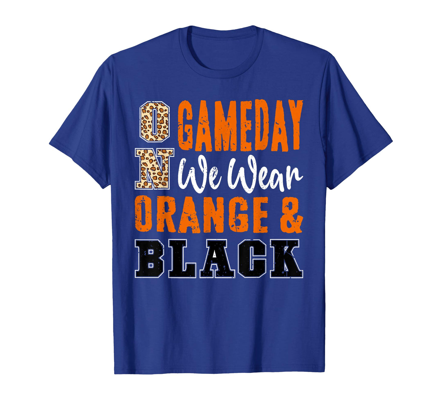 On Gameday Football We Wear Orange And Black School Spirit T-Shirt