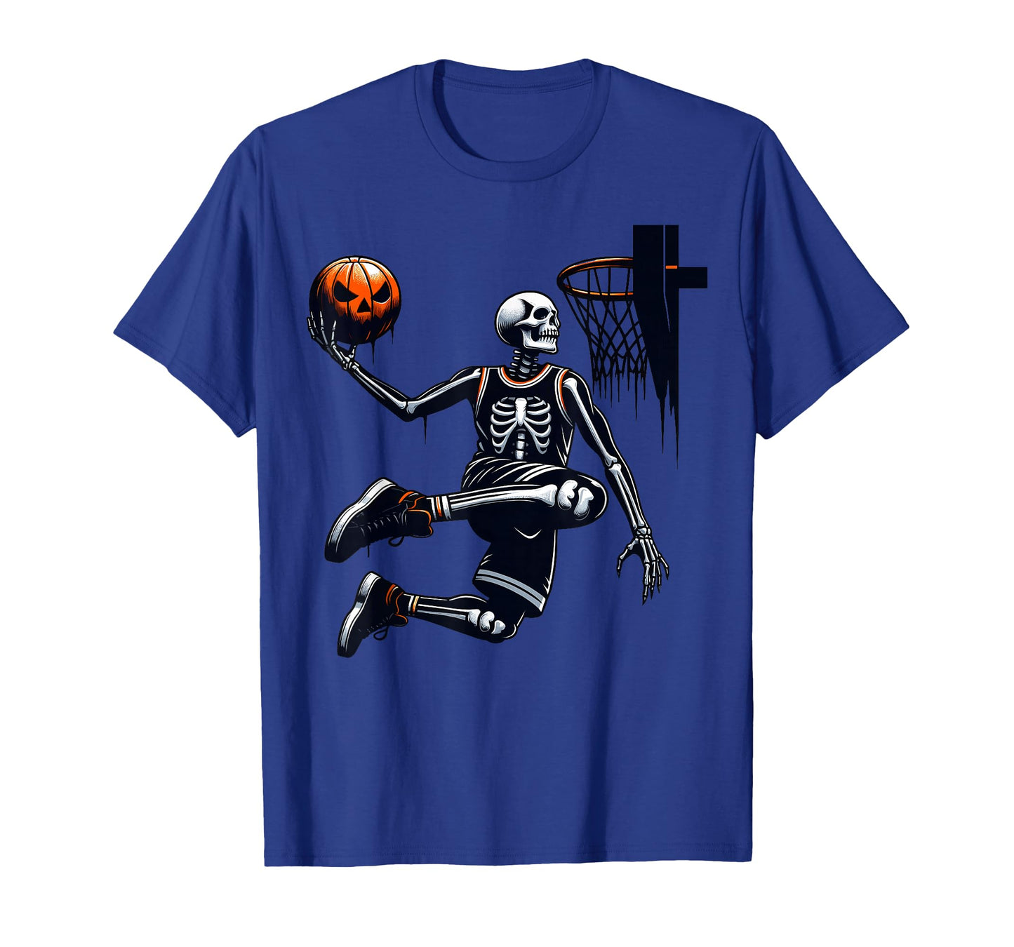 Skeleton Basketball Player Men Boys Scary for Halloween T-Shirt