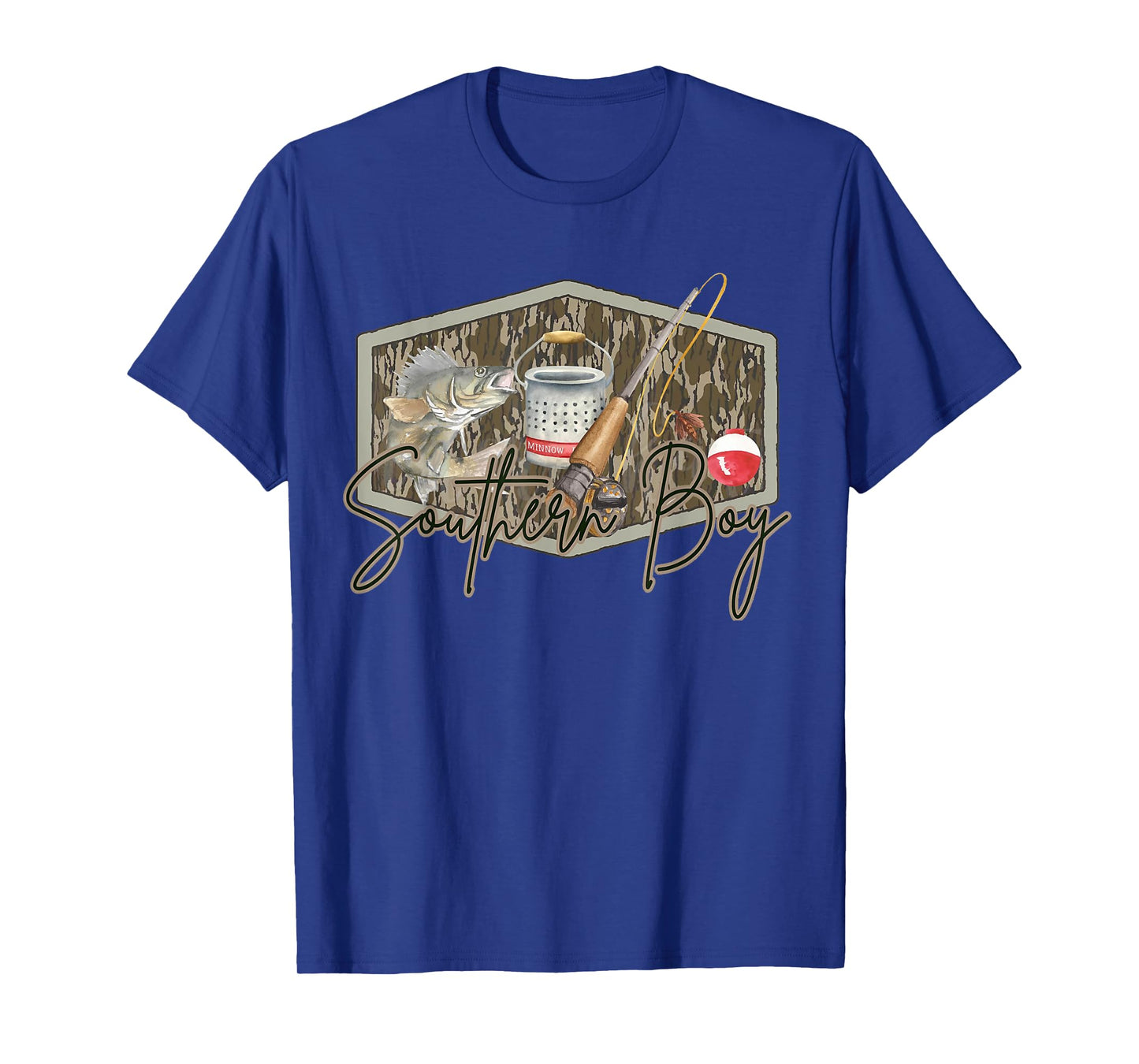Southern Boy Fishing Camouflage Old Camo Southern Vibes T-Shirt