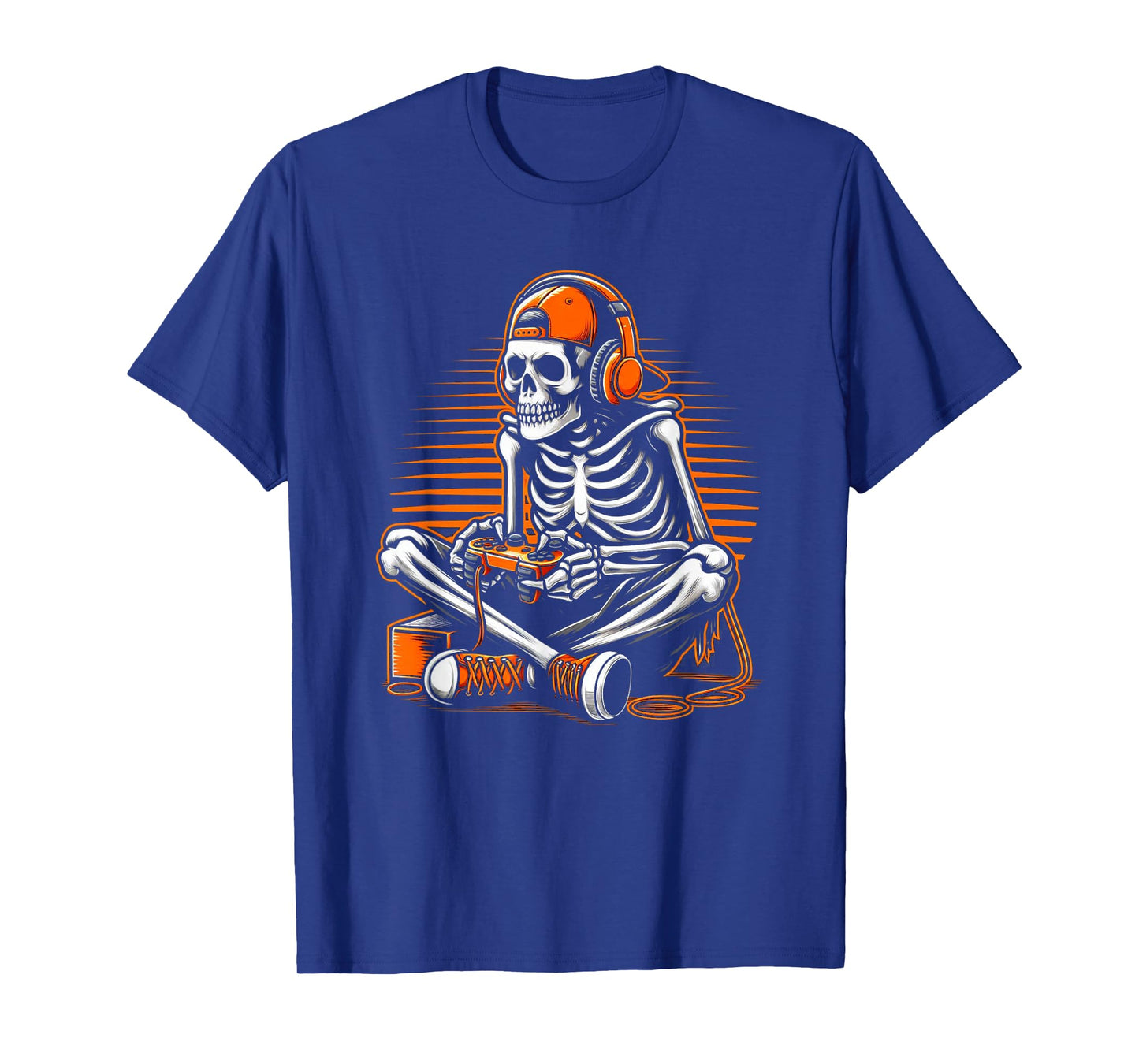 Retro Halloween Skeleton Gamer Video Gaming Boys Men Kids T-Shirt