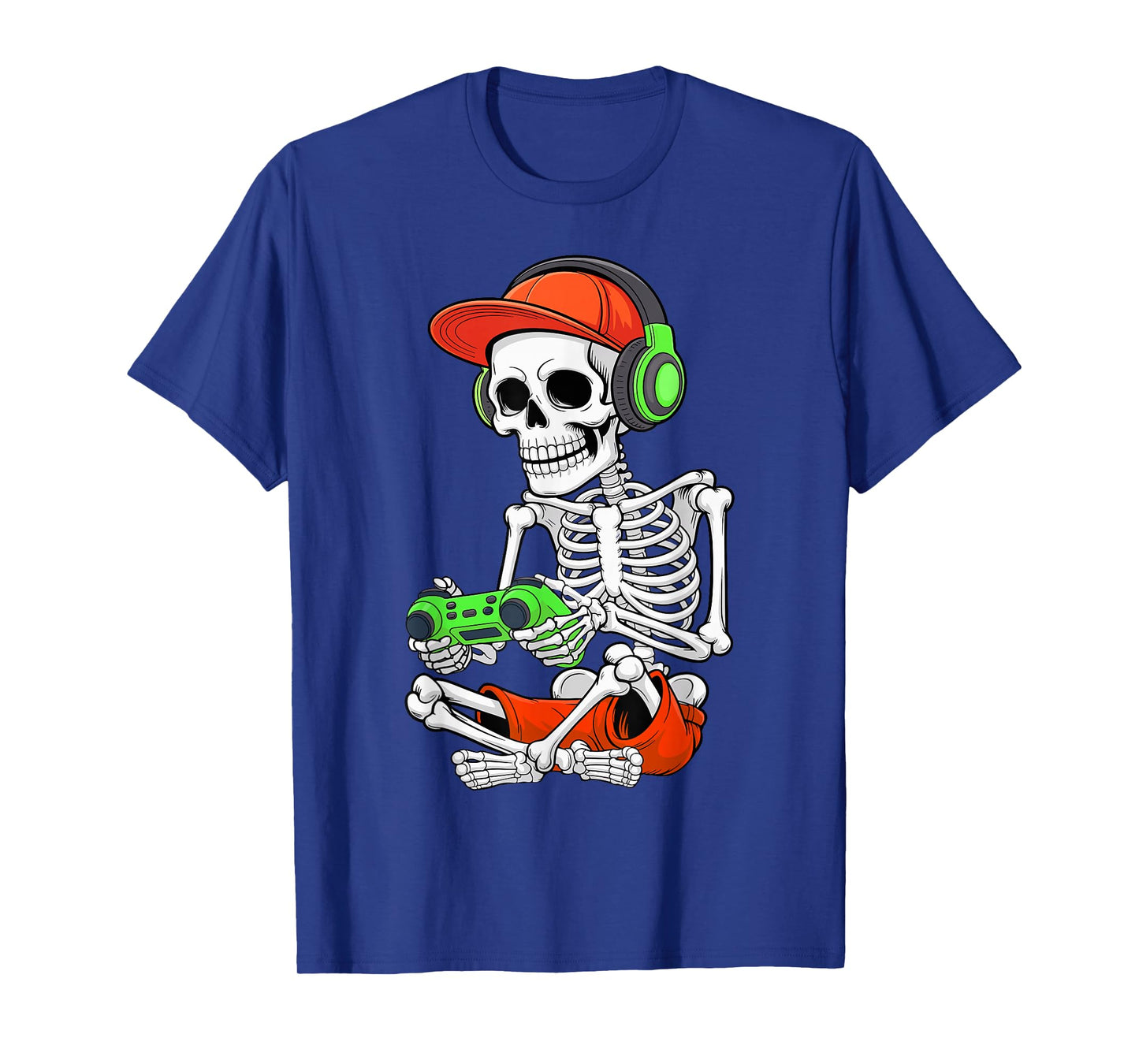 Cool Skeleton Gamer Video Gaming Halloween Men Teen Boy T-Shirt