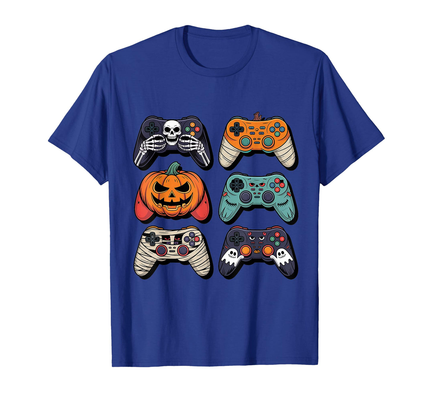 Halloween Skeleton Zombie Gaming Controllers Boys Kids T-Shirt