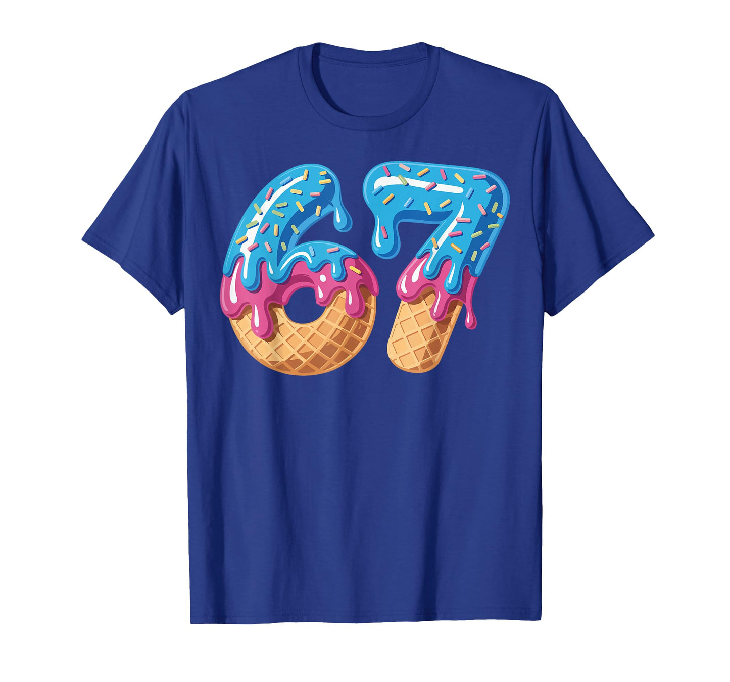 67 Ice Cream Drip Meme Funny Six Seven Gen Alpha Slang T-Shirt