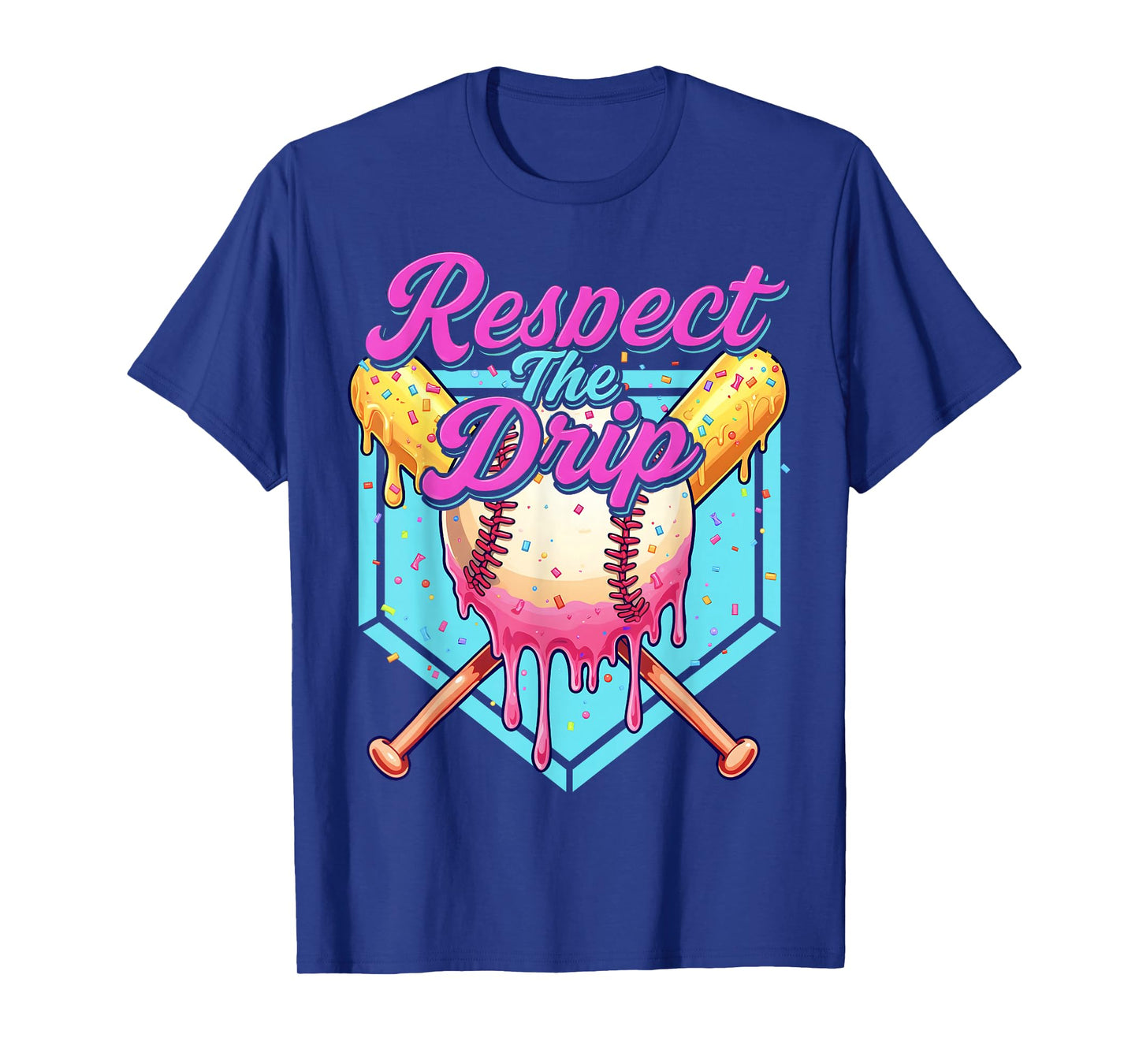 Baseball Drip Boys Home Plate Youth sports Respect The Drip T-Shirt