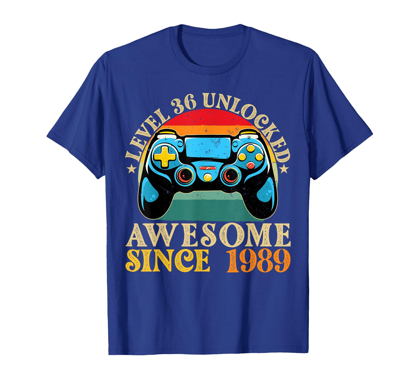 Level 36 Unlocked Awesome Since 1989 36th Birthday Gamer T-Shirt