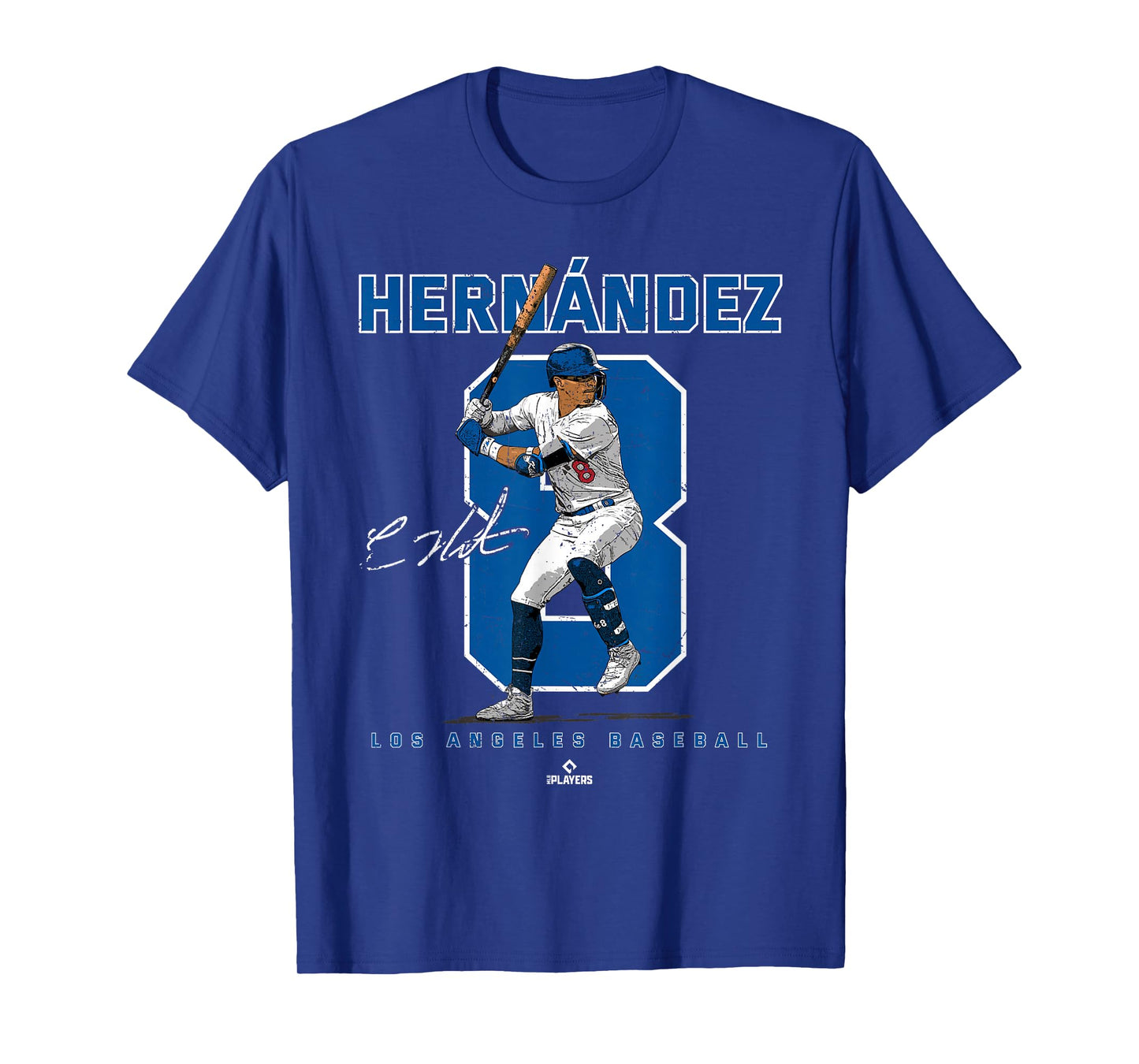 Number and Portrait Kike Hernandez Los Angeles MLBPA T-Shirt