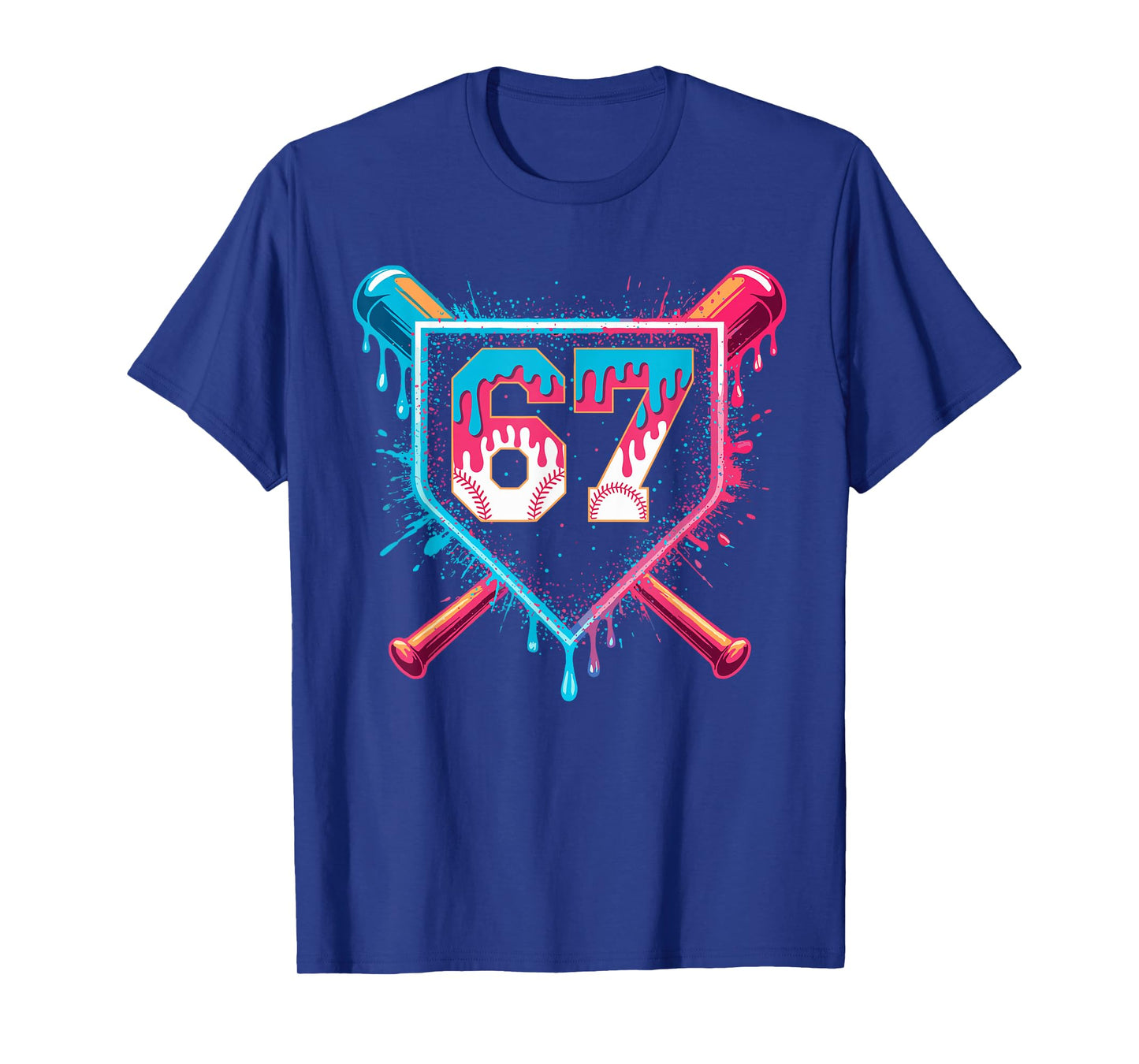 Baseball Ice Cream Drip Six Seven Gen Alpha Slang Meme 67 T-Shirt