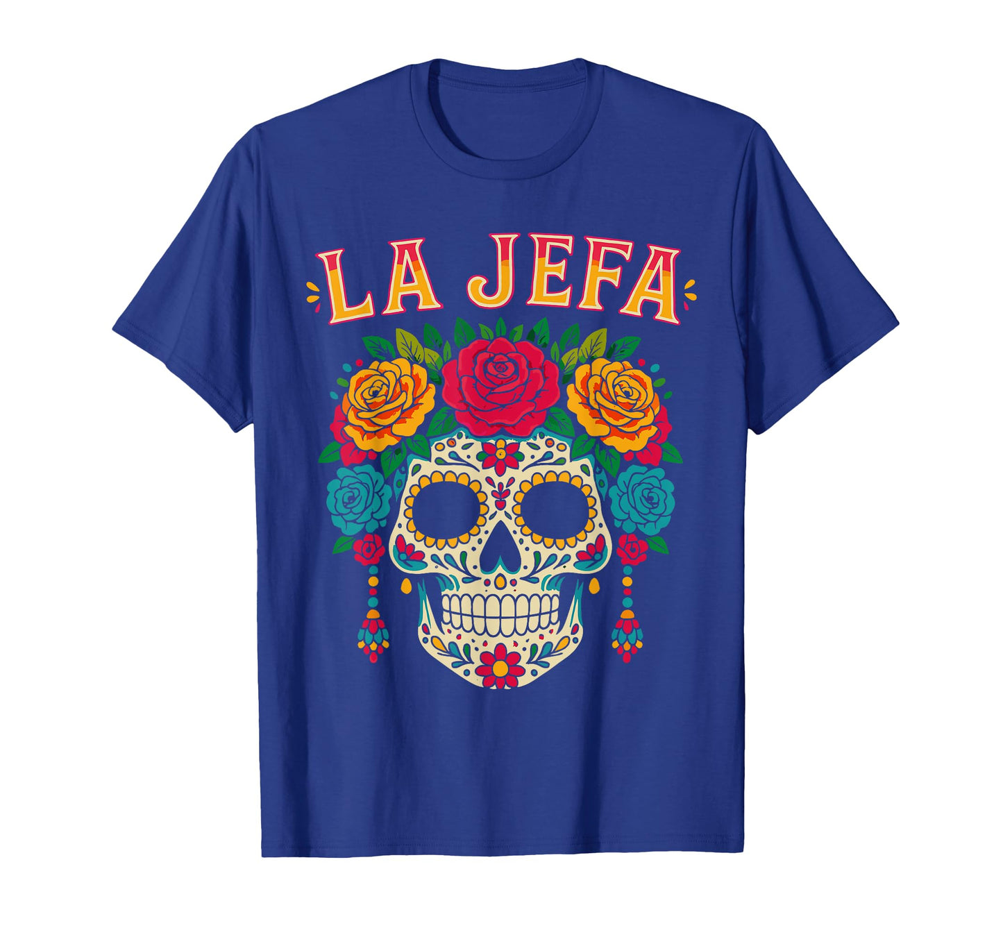 Sugar Skull La Jefa Shirt Women, Dia De Los Muertos Mexican T-Shirt