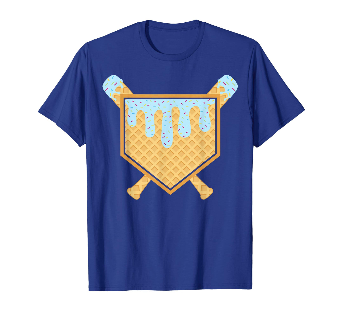 Baseball Drip Boys Ice Cream Waffle Cone Baseball Bat Sports T-Shirt