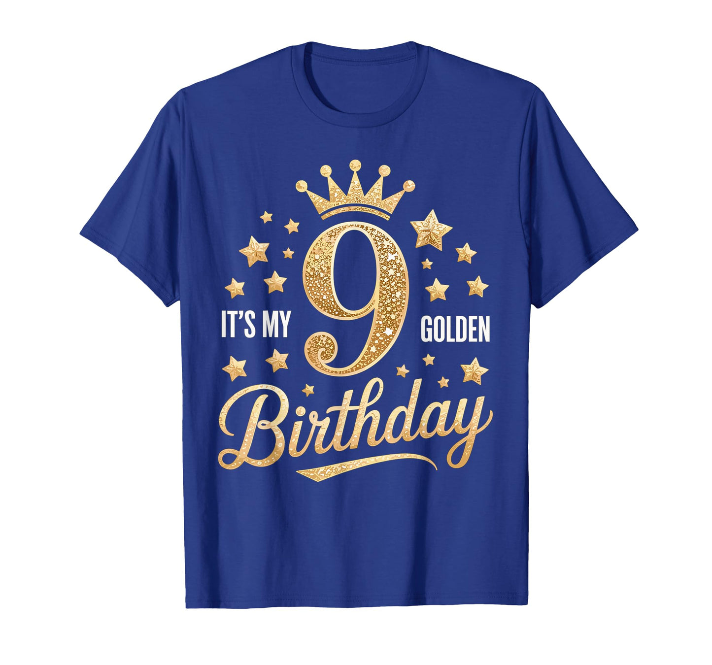 It's My 9th Golden Birthday 9 Year Old Bday Kids Groovy T-Shirt