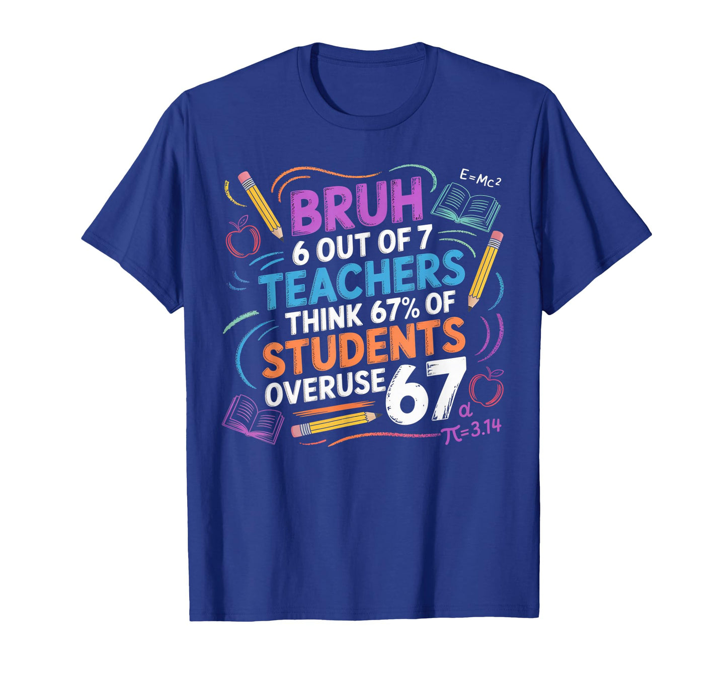6 Out of 7 Teachers Think 67% of Students Overuse 67 Meme T-Shirt