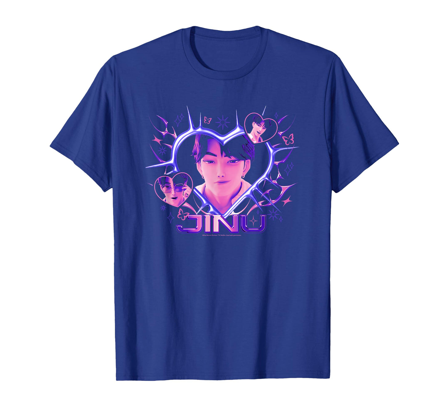 Kpop Demon Hunters Halloween Jinu Y2k Heart Shape Portrait T-Shirt