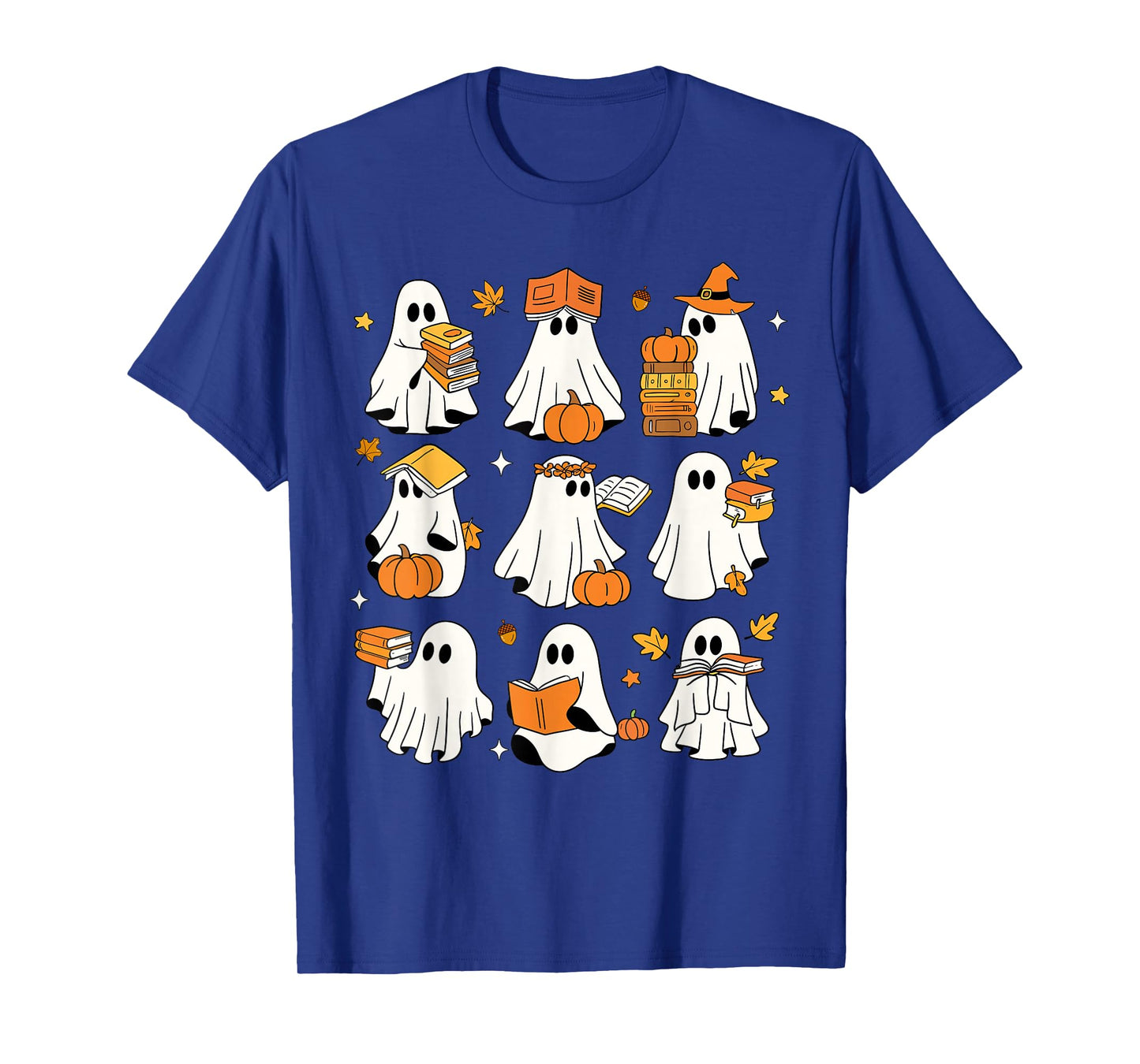 Funny Ghost Book Reading Halloween Books Lover Teacher Kids T-Shirt
