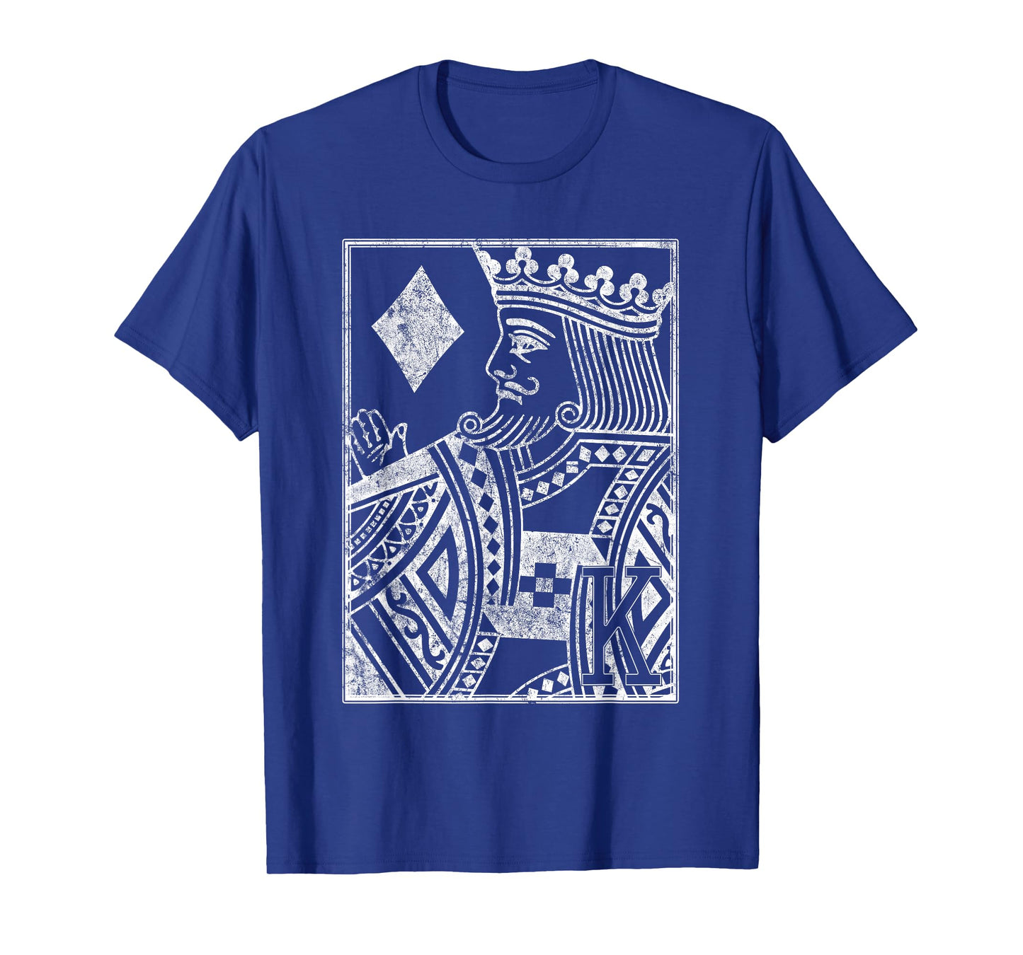 King of Diamonds Vintage Look Distressed Playing Card T-Shirt