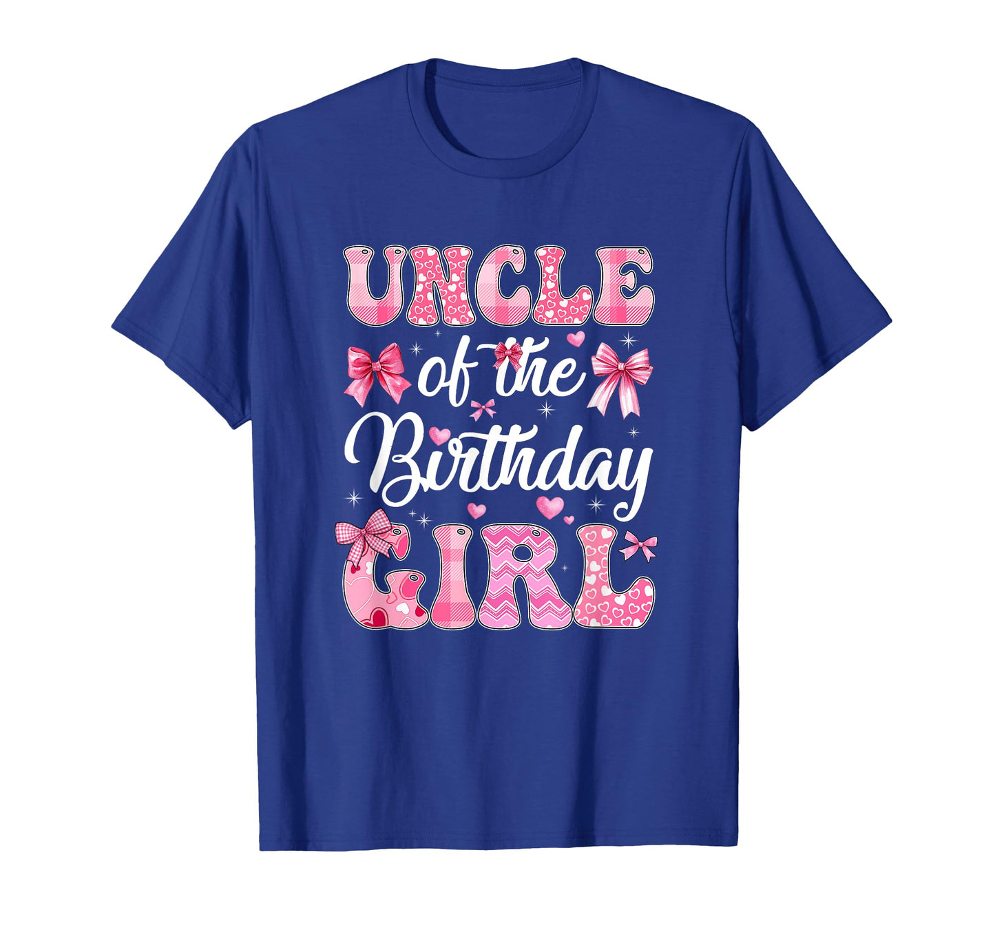 Uncle Of The Birthday Girl Family Pink Coquette Bow T-Shirt