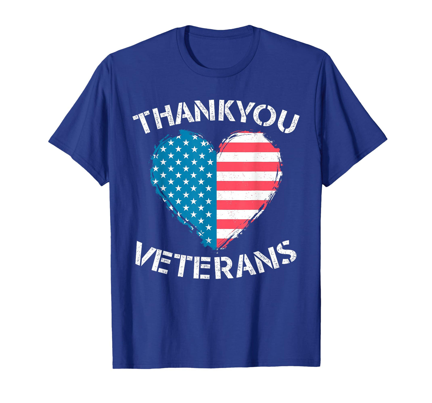 Thank You Veterans Heart American Flag Patriotic Men Women T-Shirt