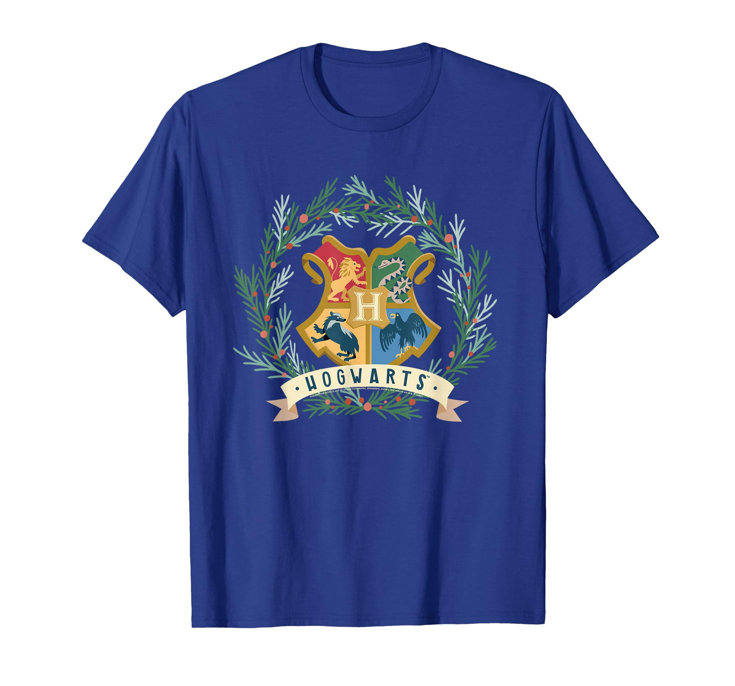 Harry Potter Hogwarts Shield Christmas Wreath T-Shirt