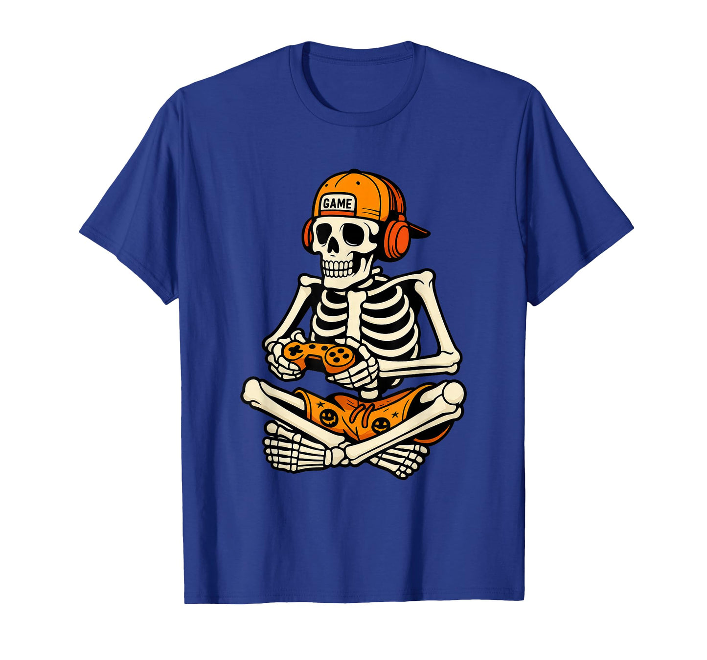Skeleton Gamer Headphone Funny Halloween Gaming Boys Kids T-Shirt
