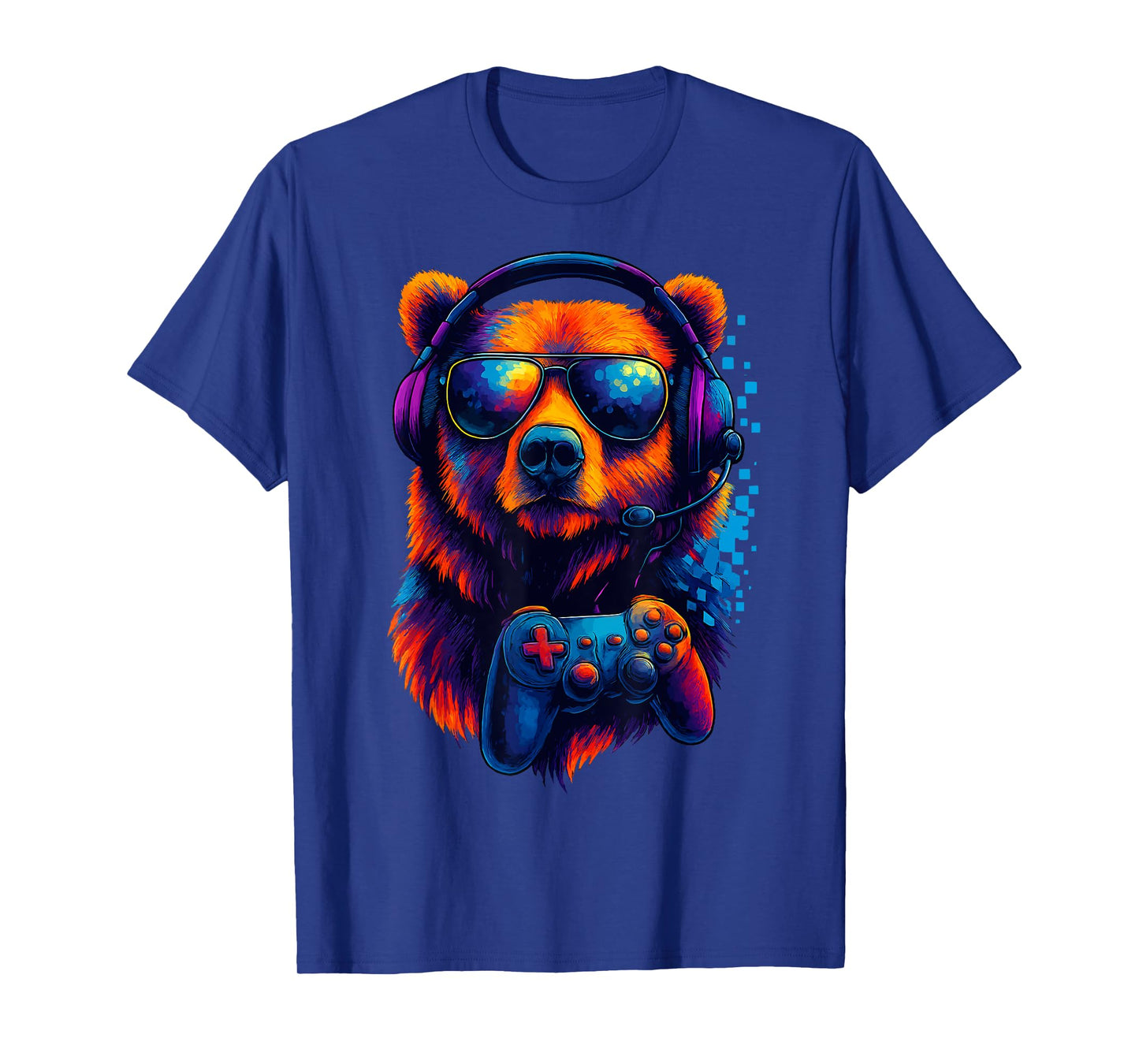 Gaming Bear with Headset and Controller Colorful Gamer Bear T-Shirt