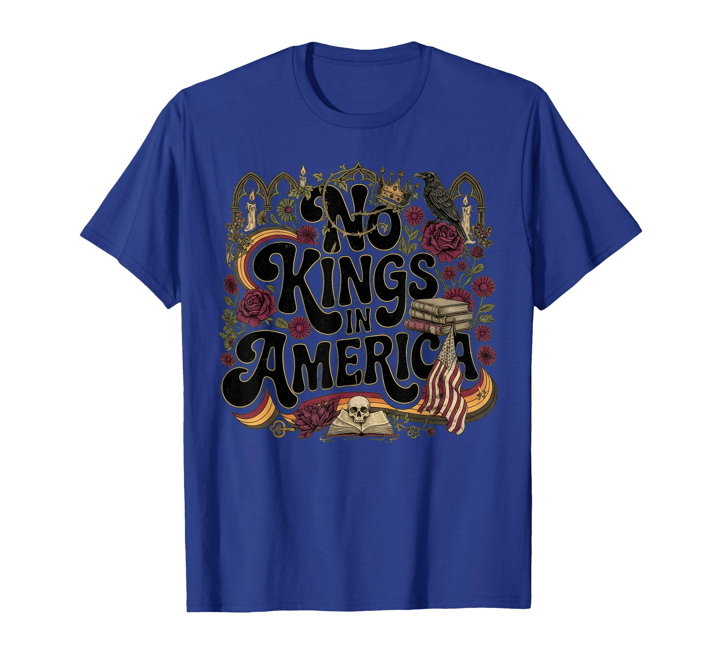 Vintage No Kings in America Men Women Liberty Pride Artwork T-Shirt