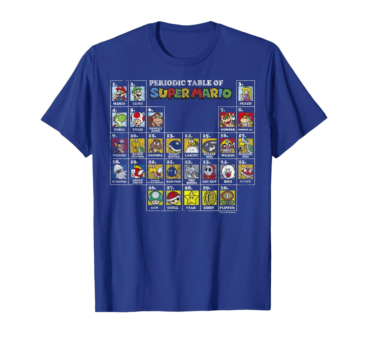 Nintendo Super Mario Periodic Table Graphic T-Shirt T-Shirt