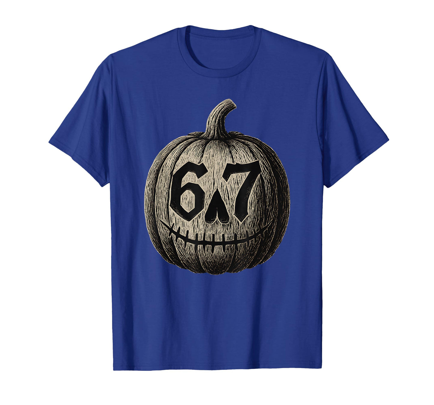 67 Halloween Pumpkin 6 7 Meme Brain Rot Six Seven Teen Boys T-Shirt