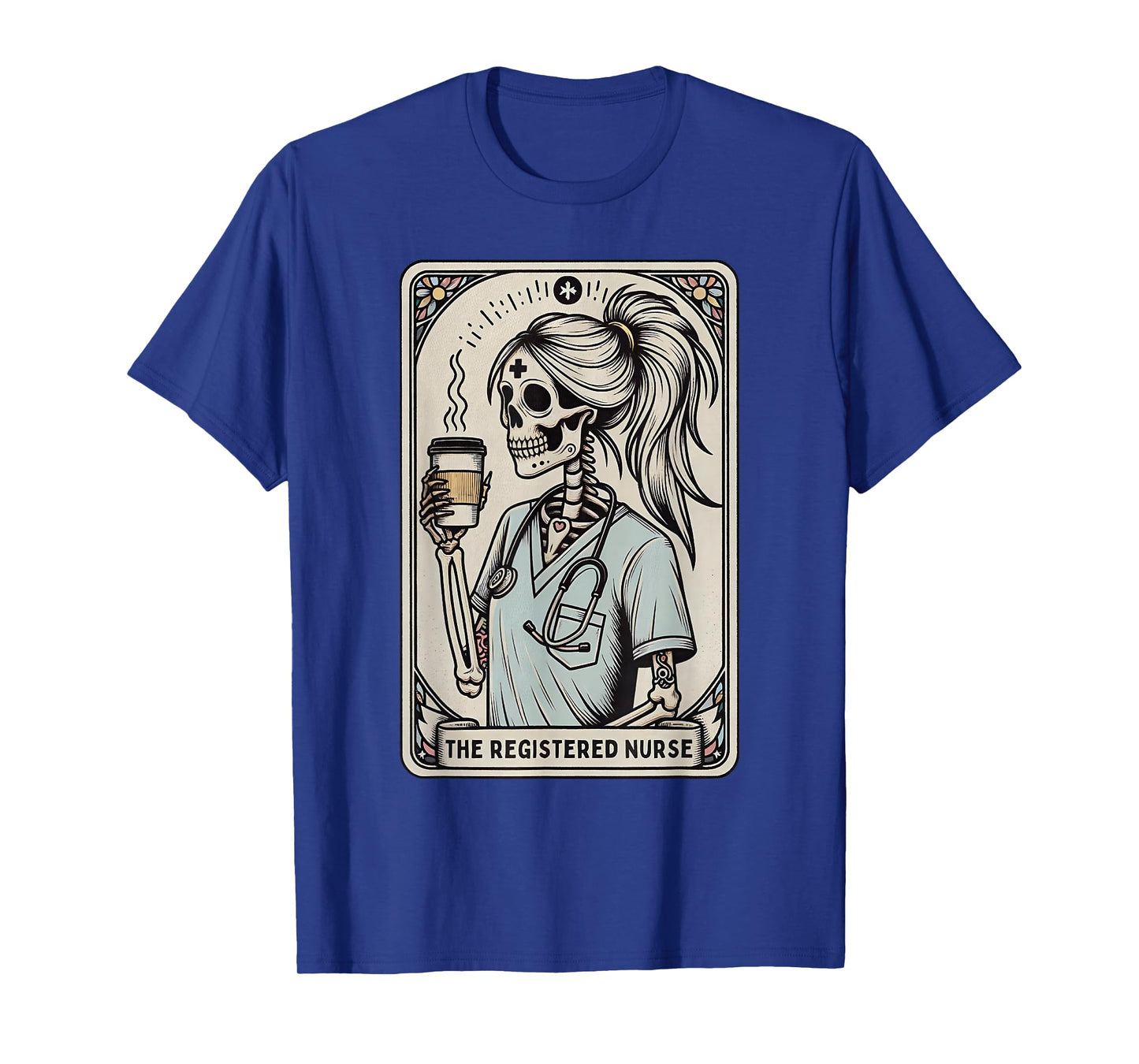The Registered Nurse Tarot Card Skeleton Happy Halloween T-Shirt