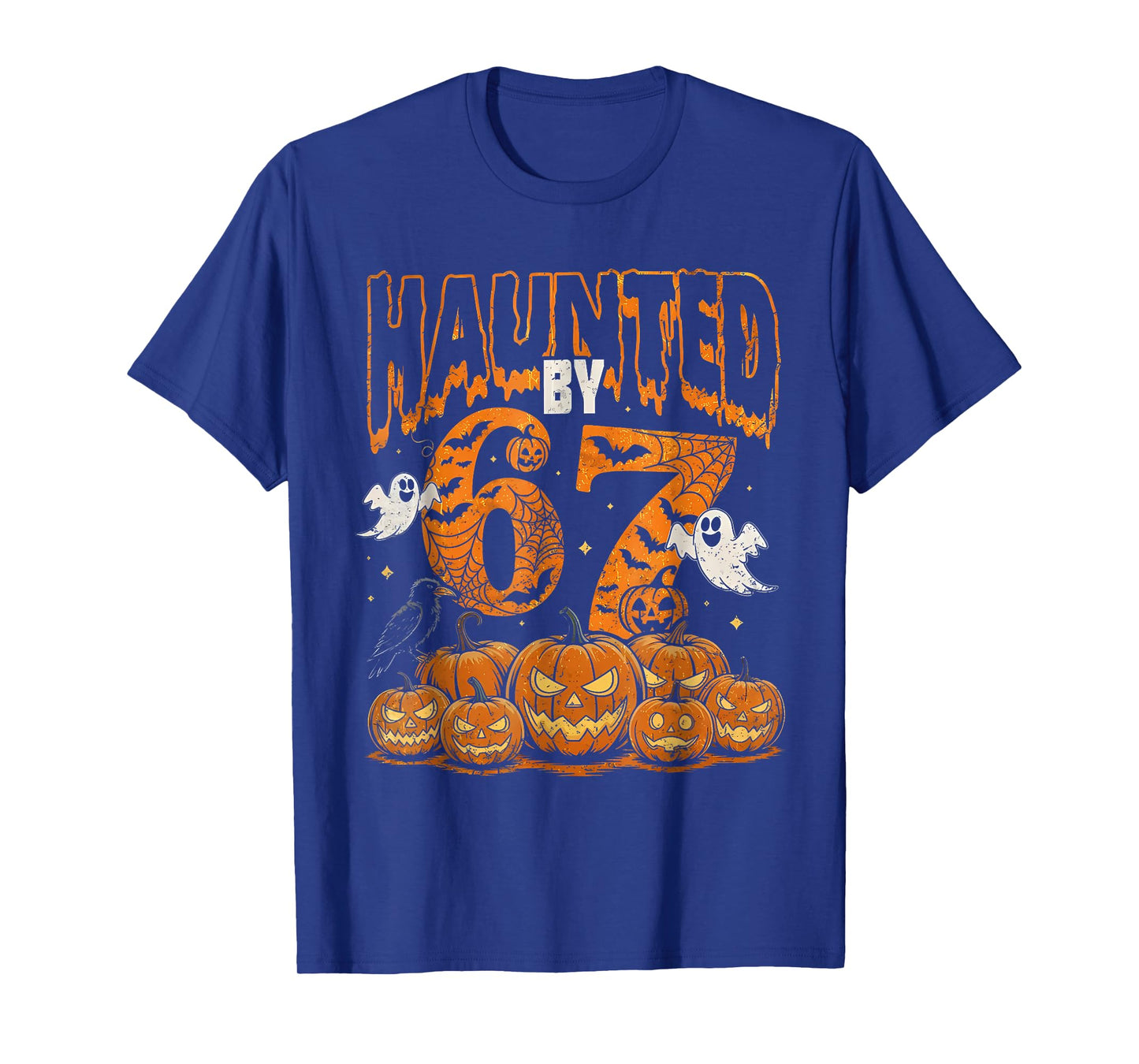 Haunted by 67 Six Seven Gen Alpha Z Halloween Pumpkin Ghost T-Shirt